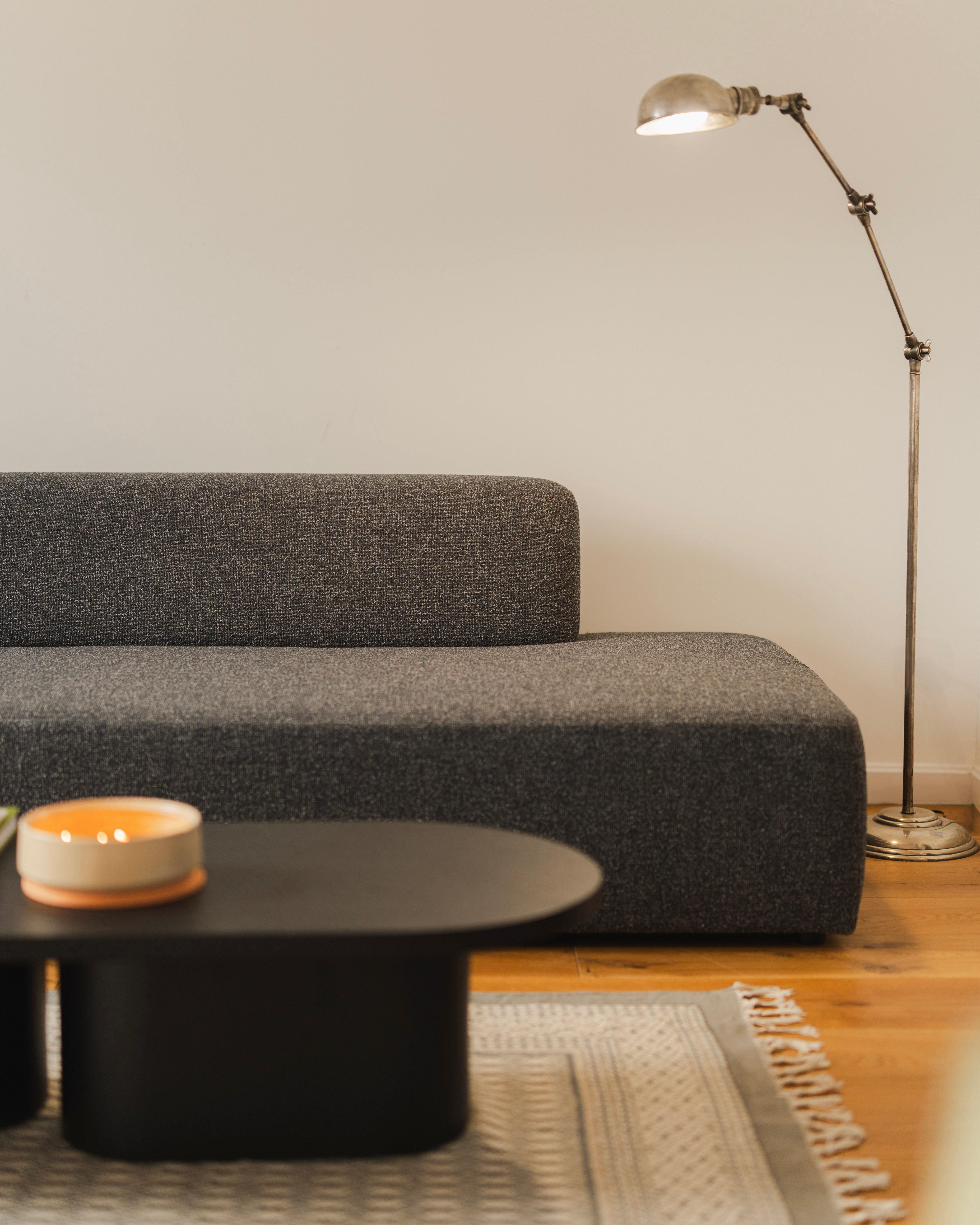 Modulární rohová pohovka otevřená levostranná UMI kamenná černá