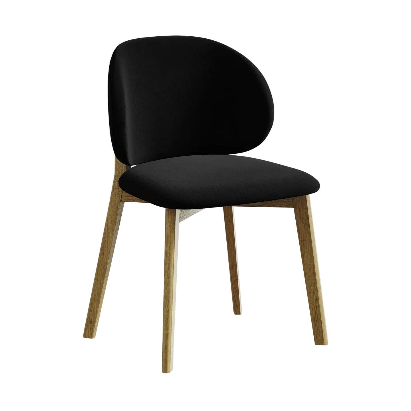 Velvet Chair PAHOA Black with Beech Base