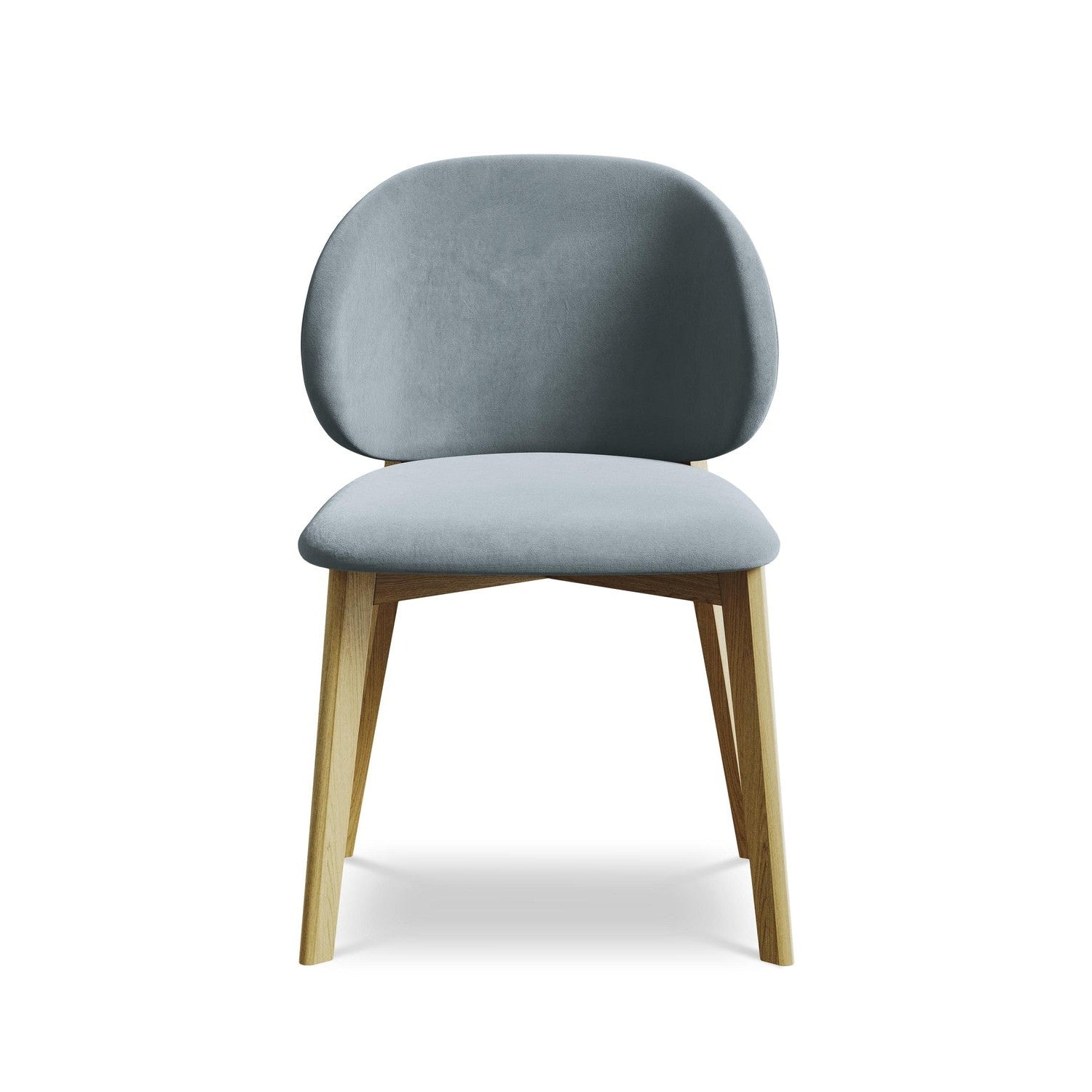 Sametová židle PAHOA světle modrá s bukovou základnou