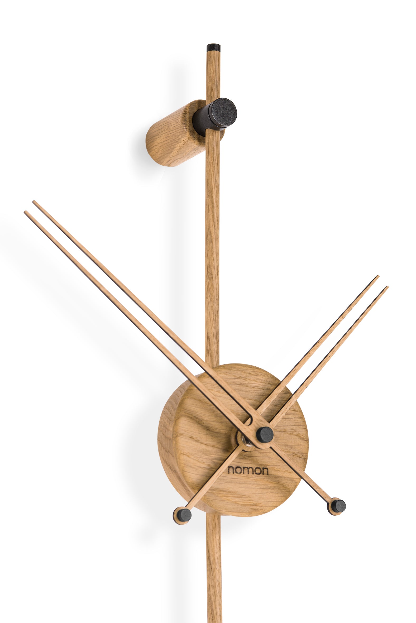 Nástěnné hodiny PUNTO Y COMA PREMIUM z dubového dřeva s černou barvou