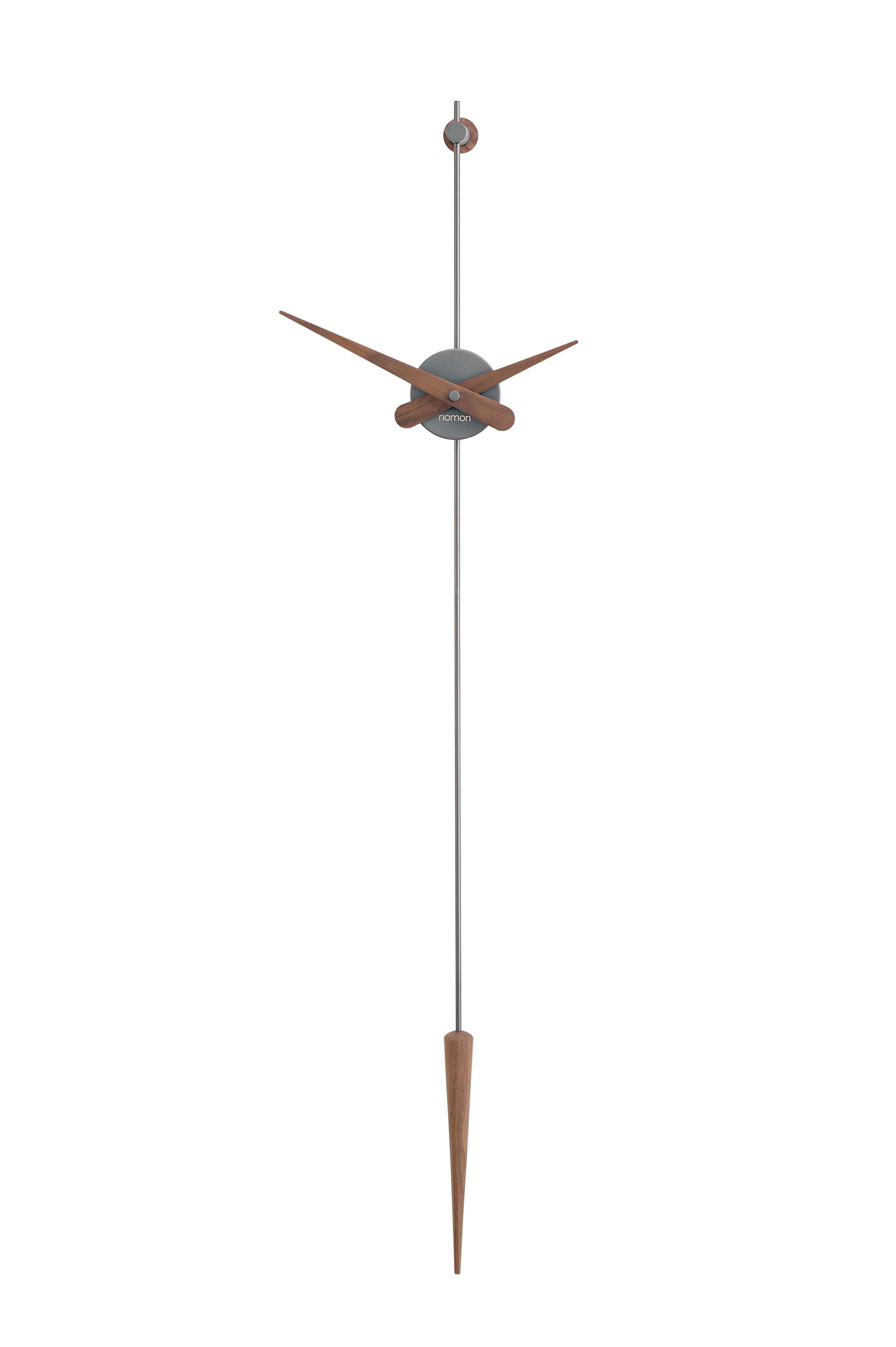 Nástěnné hodiny PUNTO Y COMA ořechové dřevo s grafitovým povrchem