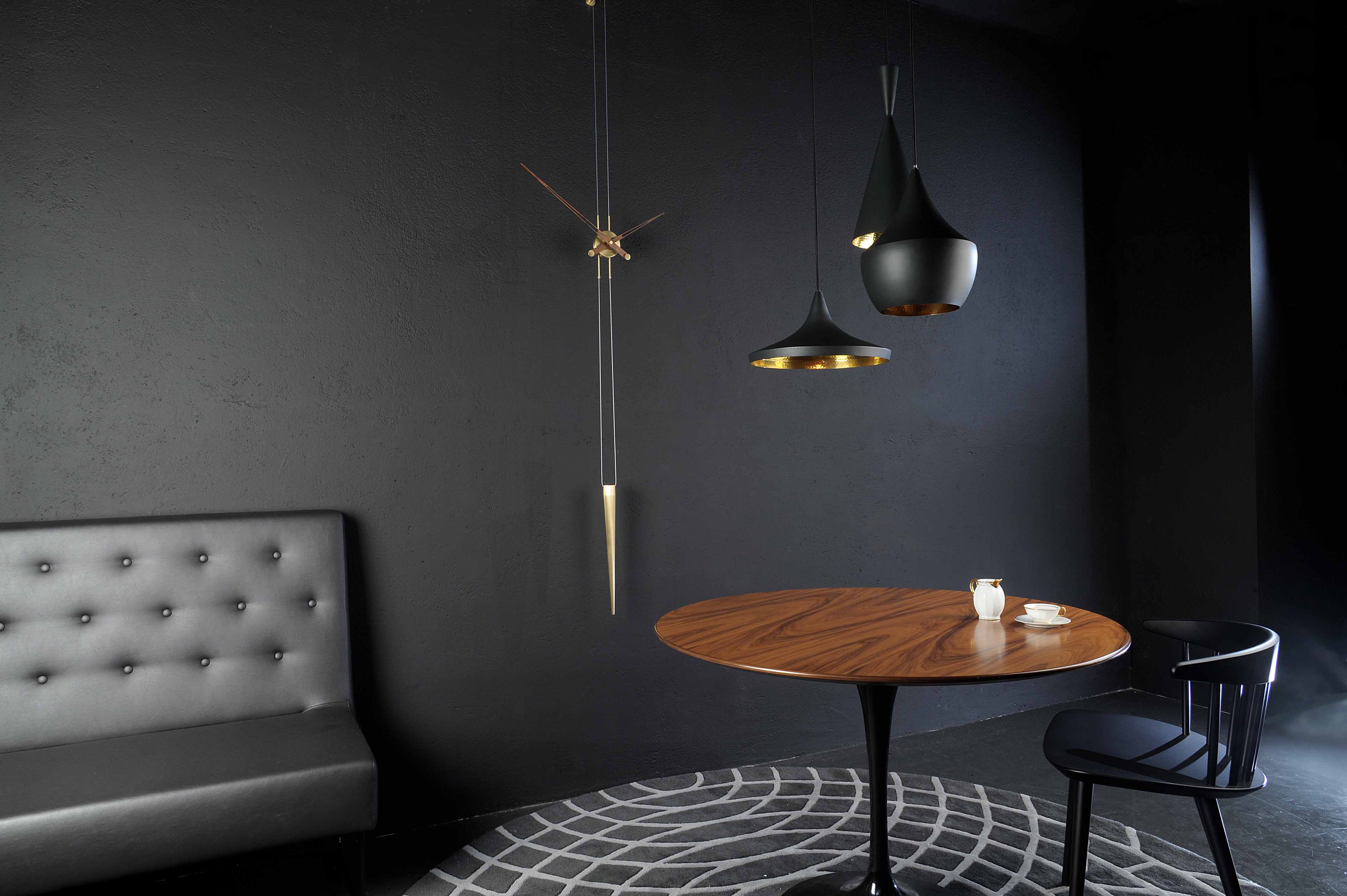 Hanging Clock PENDULO Walnut Wood with Brass