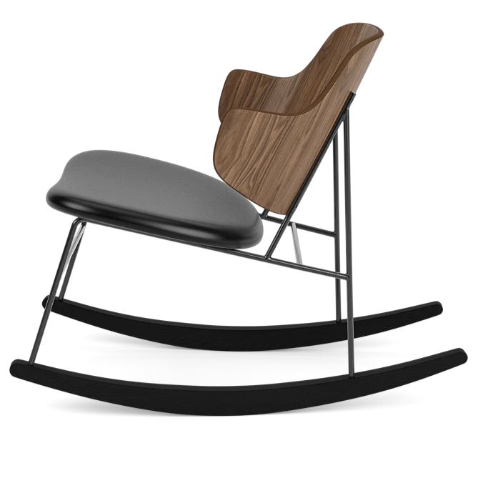 PENGUIN rocking chair black leather