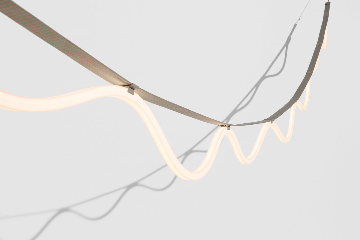 Lampa visící SPLINE béžová s modrou