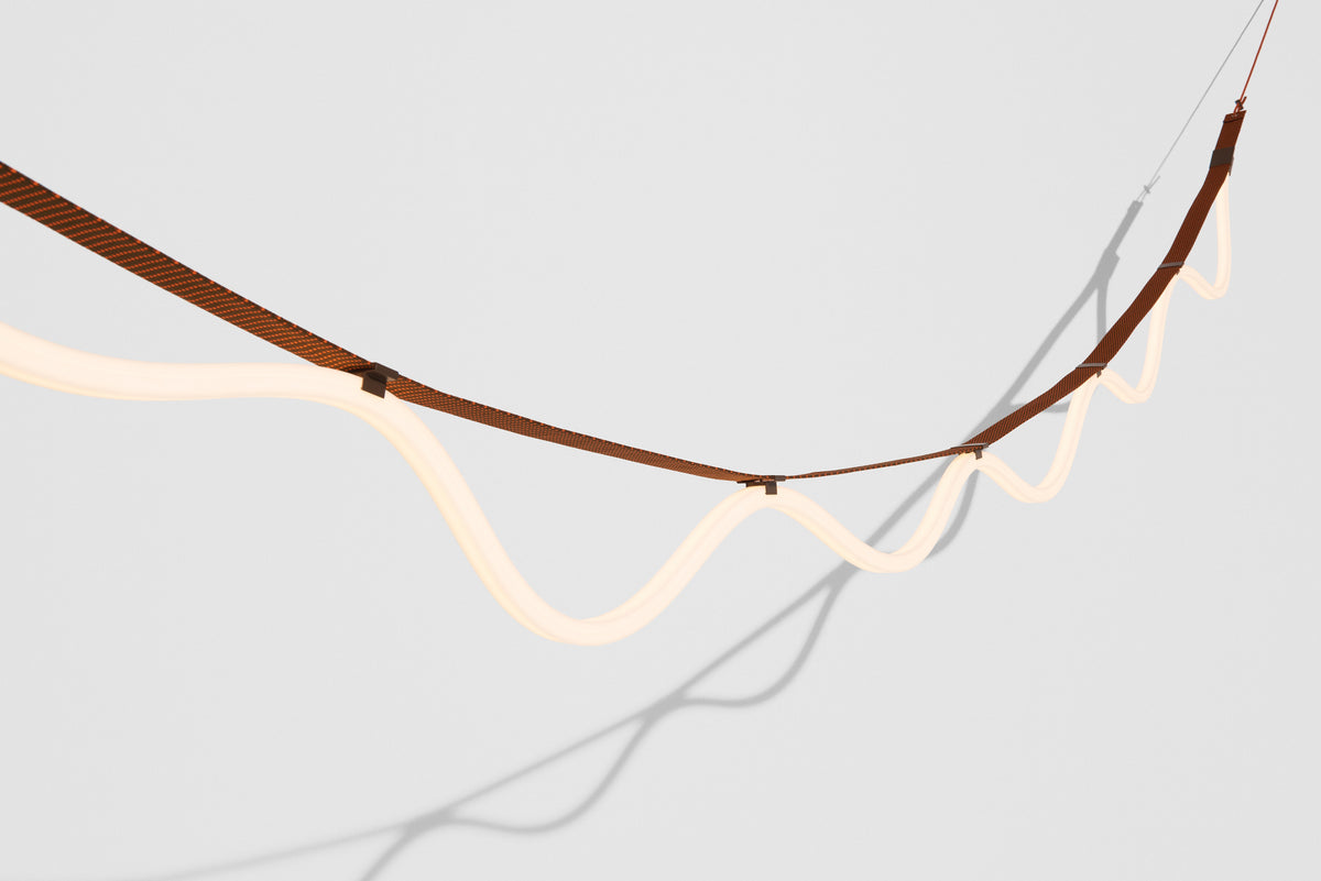 Lampa visící SPLINE hnědá s oranžovou