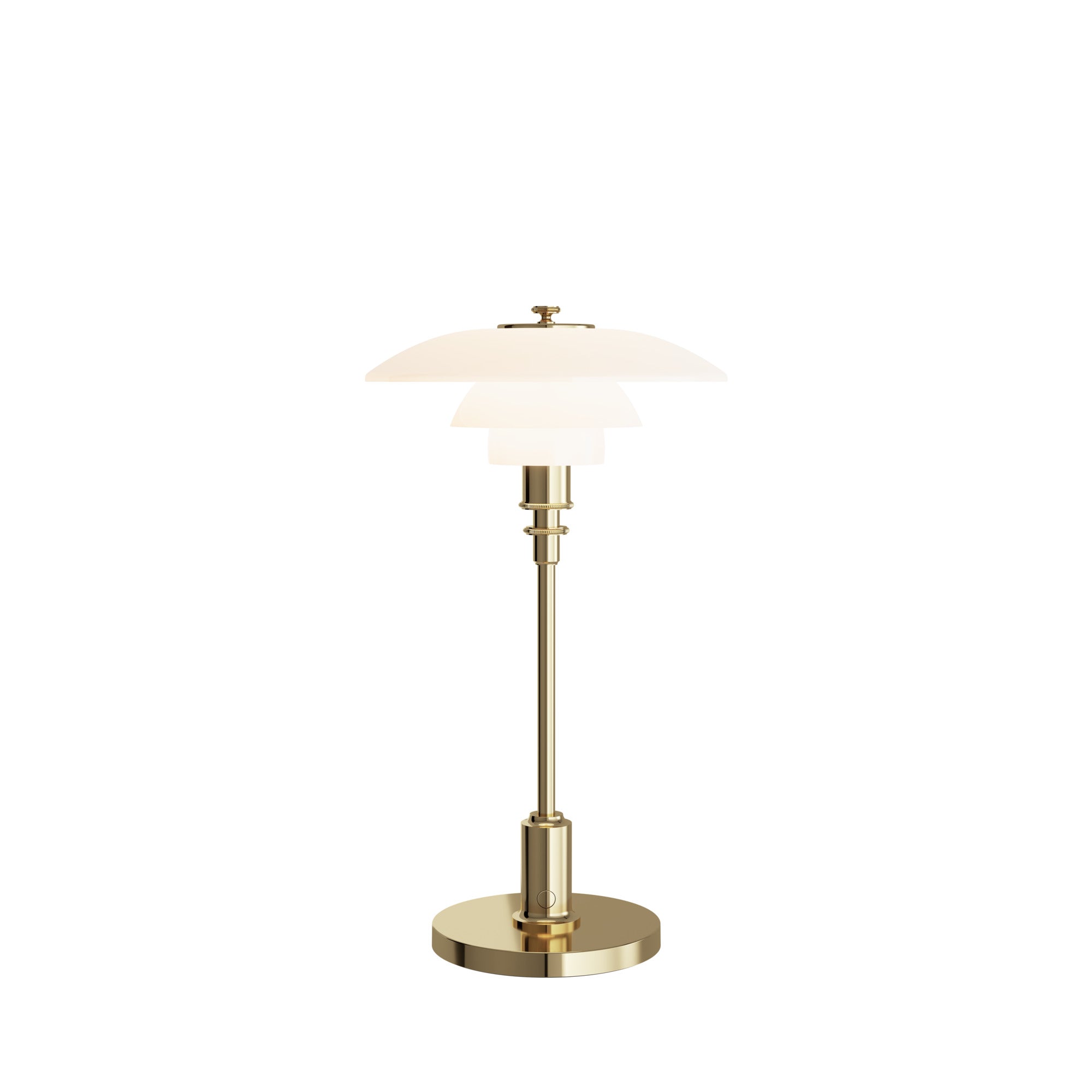 Přenosná lampa PH 2/1 bílá s mosazným podstavcem