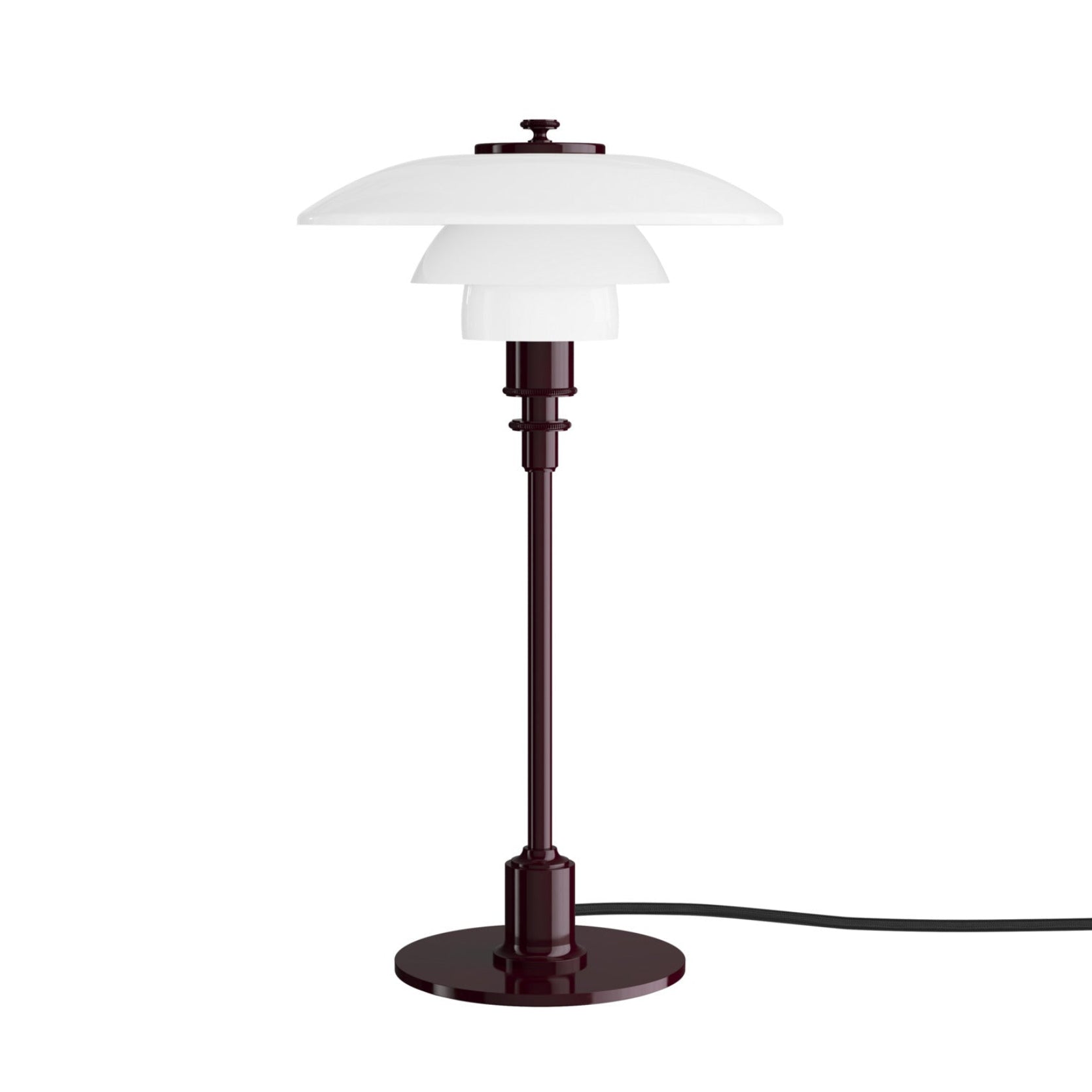 Lampa stolní PH 2/1 bílá s bordovou základnou