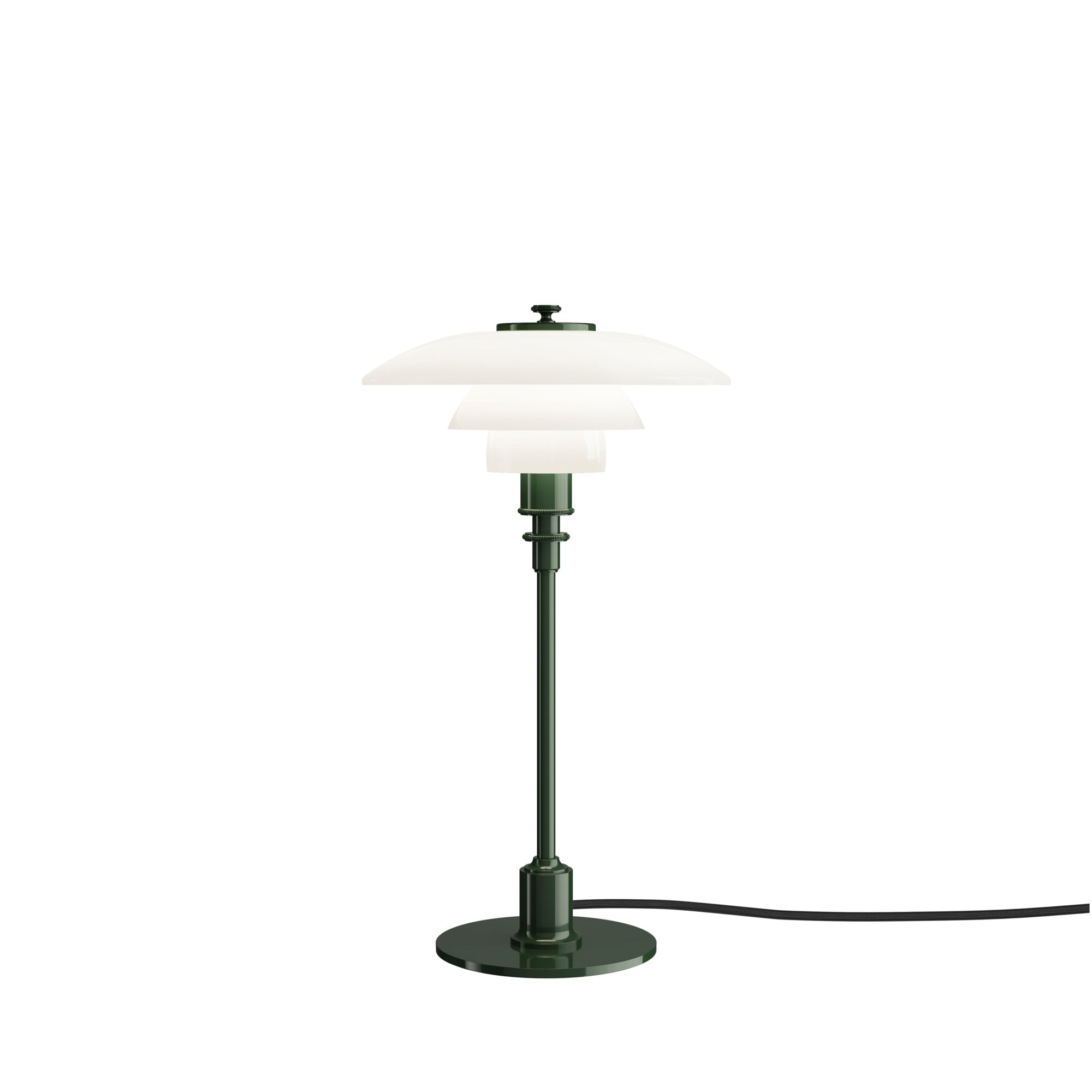 Stolní lampa PH 2/1 bílá s tmavě zeleným podstavcem
