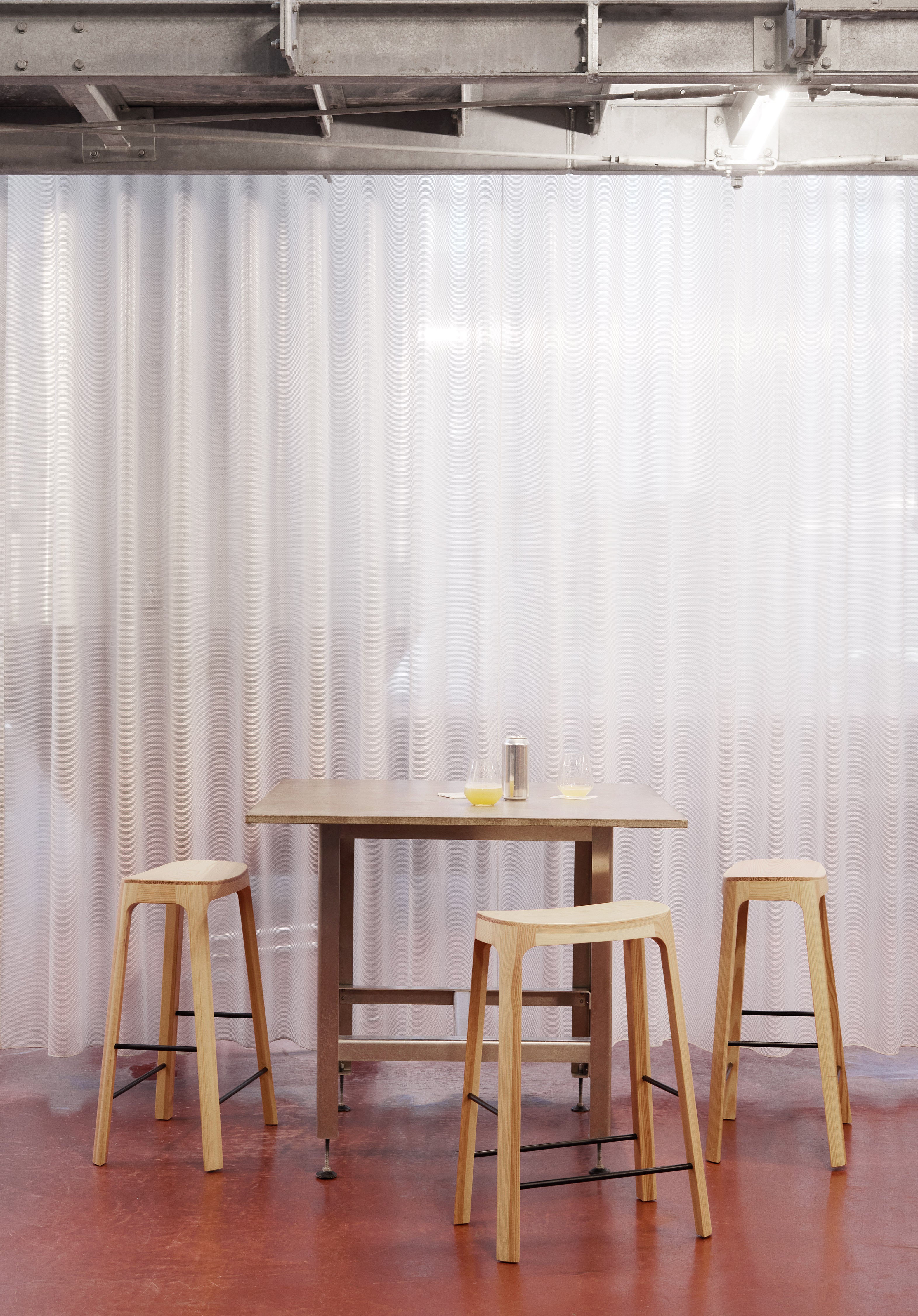 CROFTON Pine Wood Stool