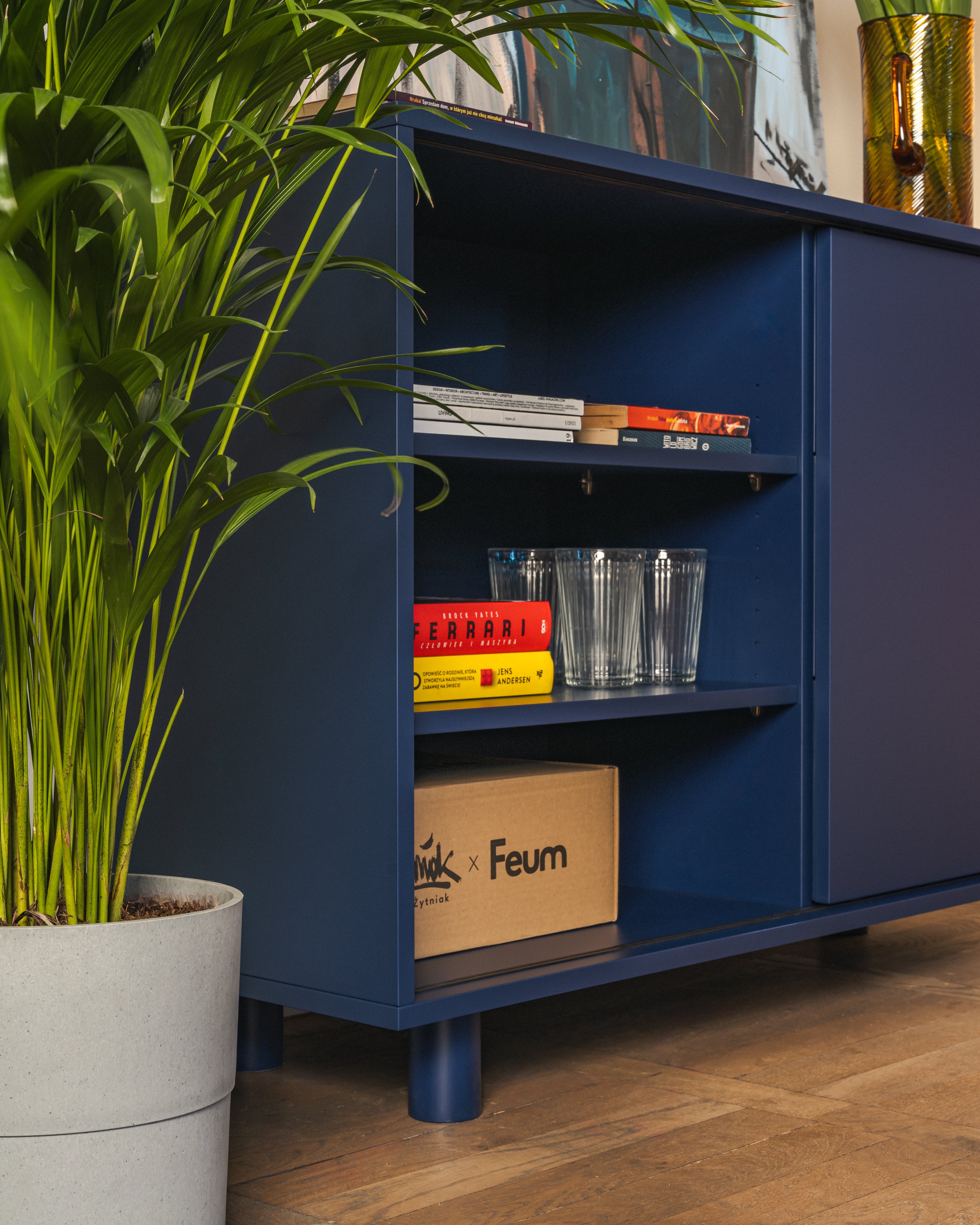 PAC cobalt blue chest of drawers