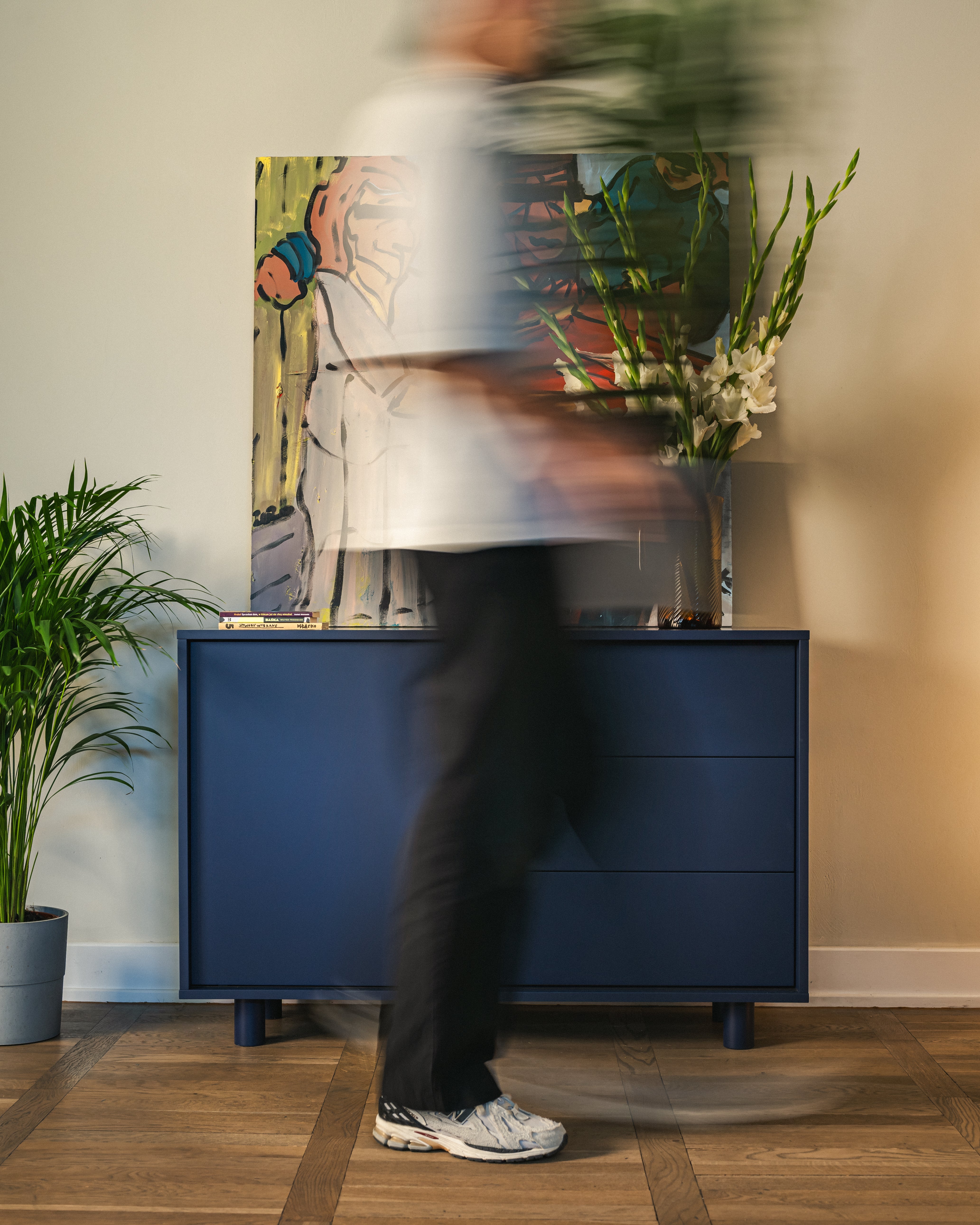 PAC cobalt blue chest of drawers