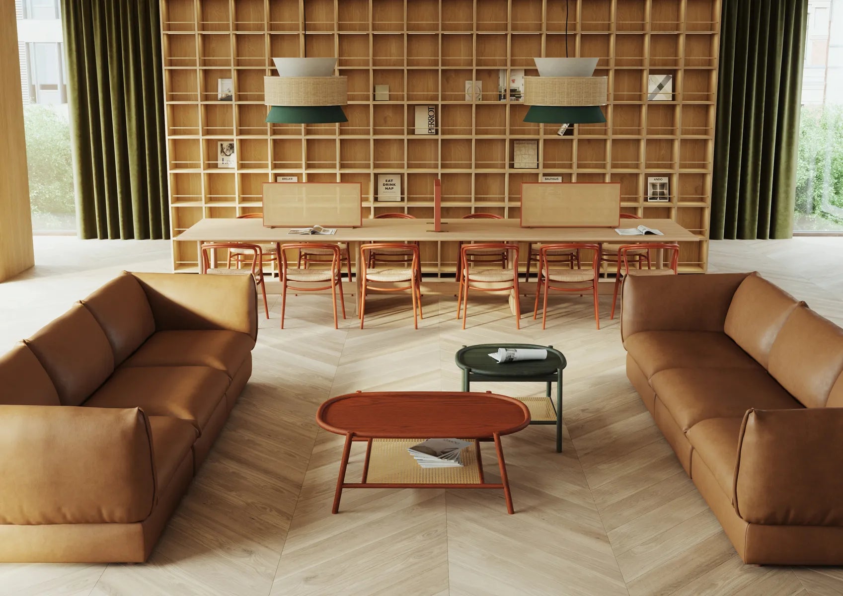 Coffee table drum beech wood