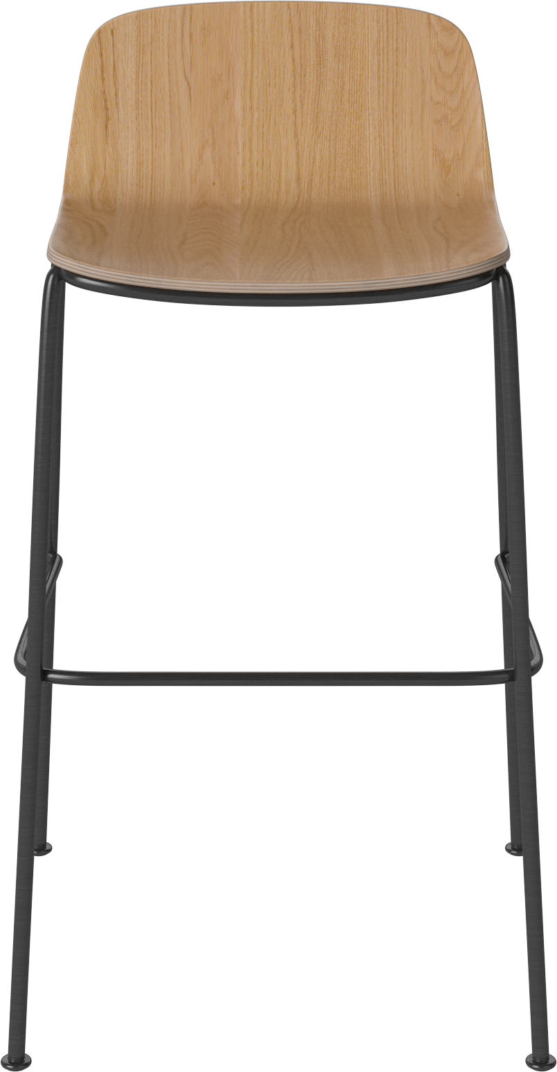PALM HOKER Oak veneer with a black metal base