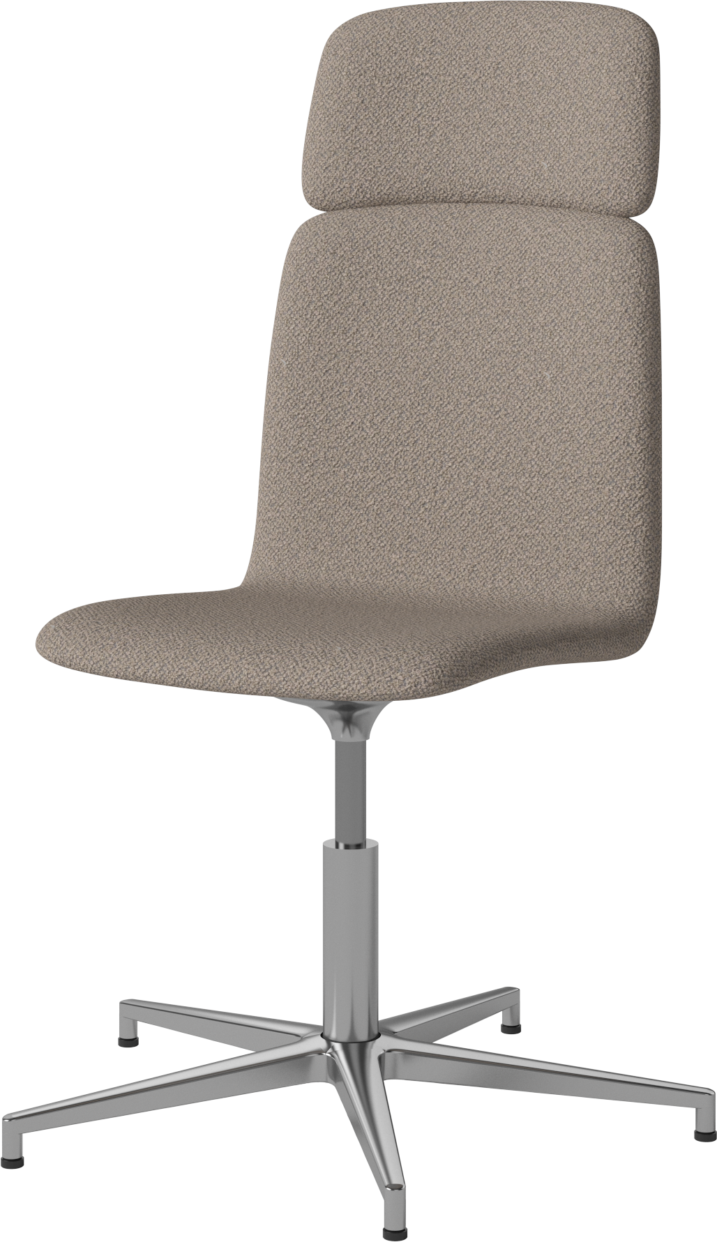 Palm office chair upholstered with a metal base