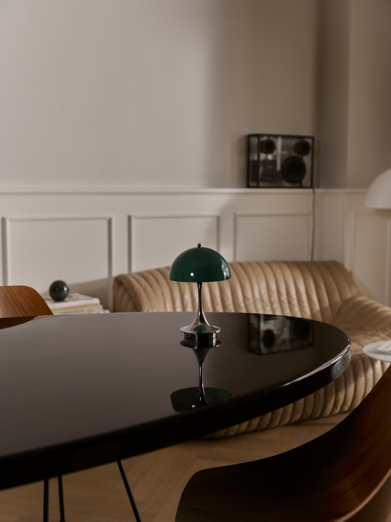 Portable Lamp PANTHELLA 160 green with chrome base