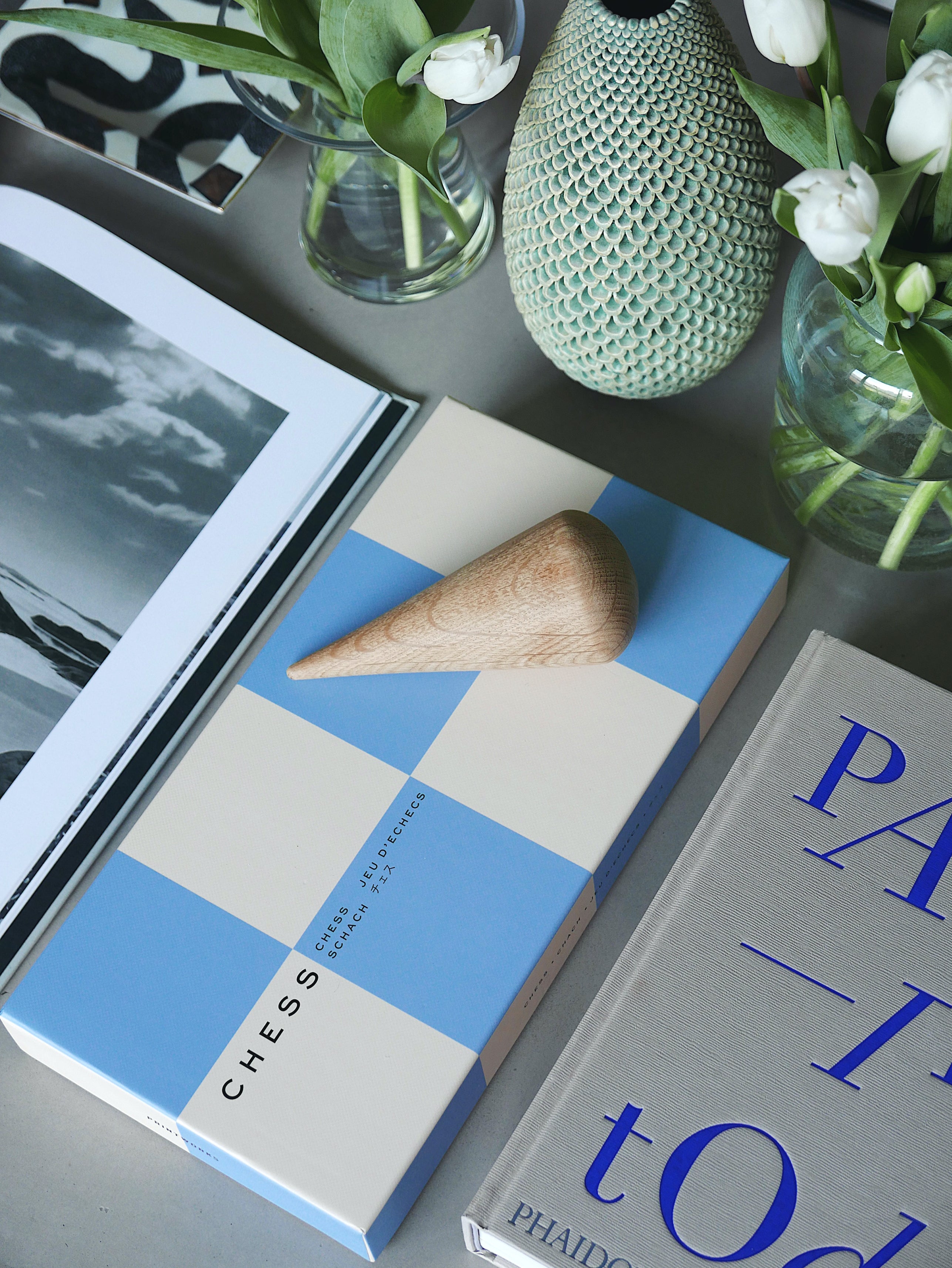 Sada na šachy PLAY CHESS modrá s bílou