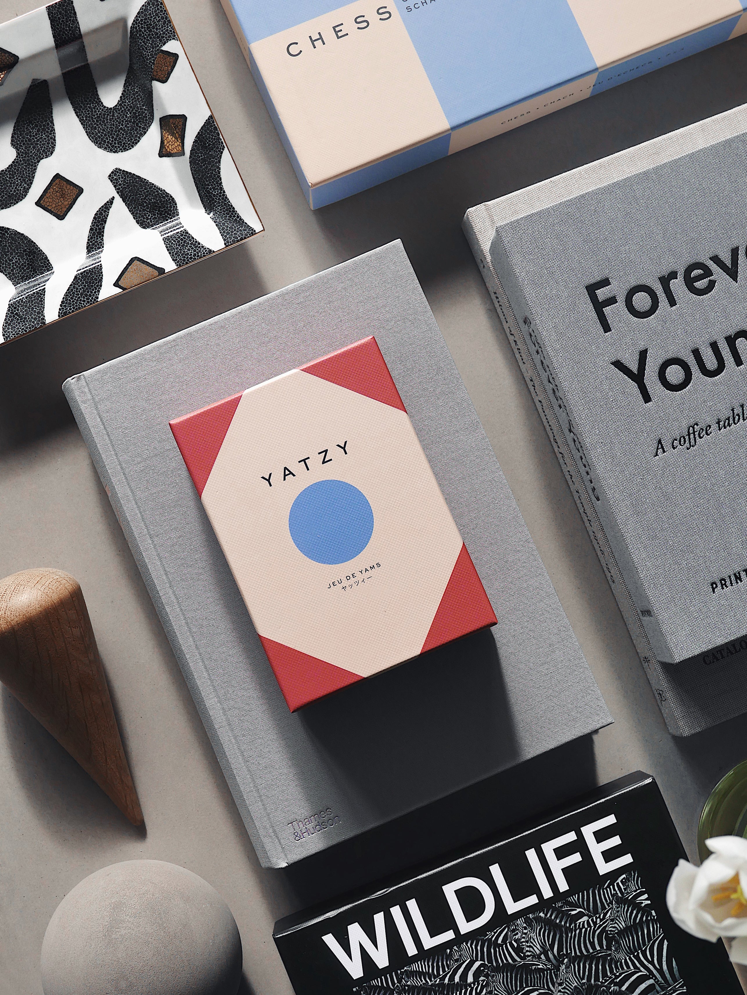 Hra v kostky YATZY červená s béžovou