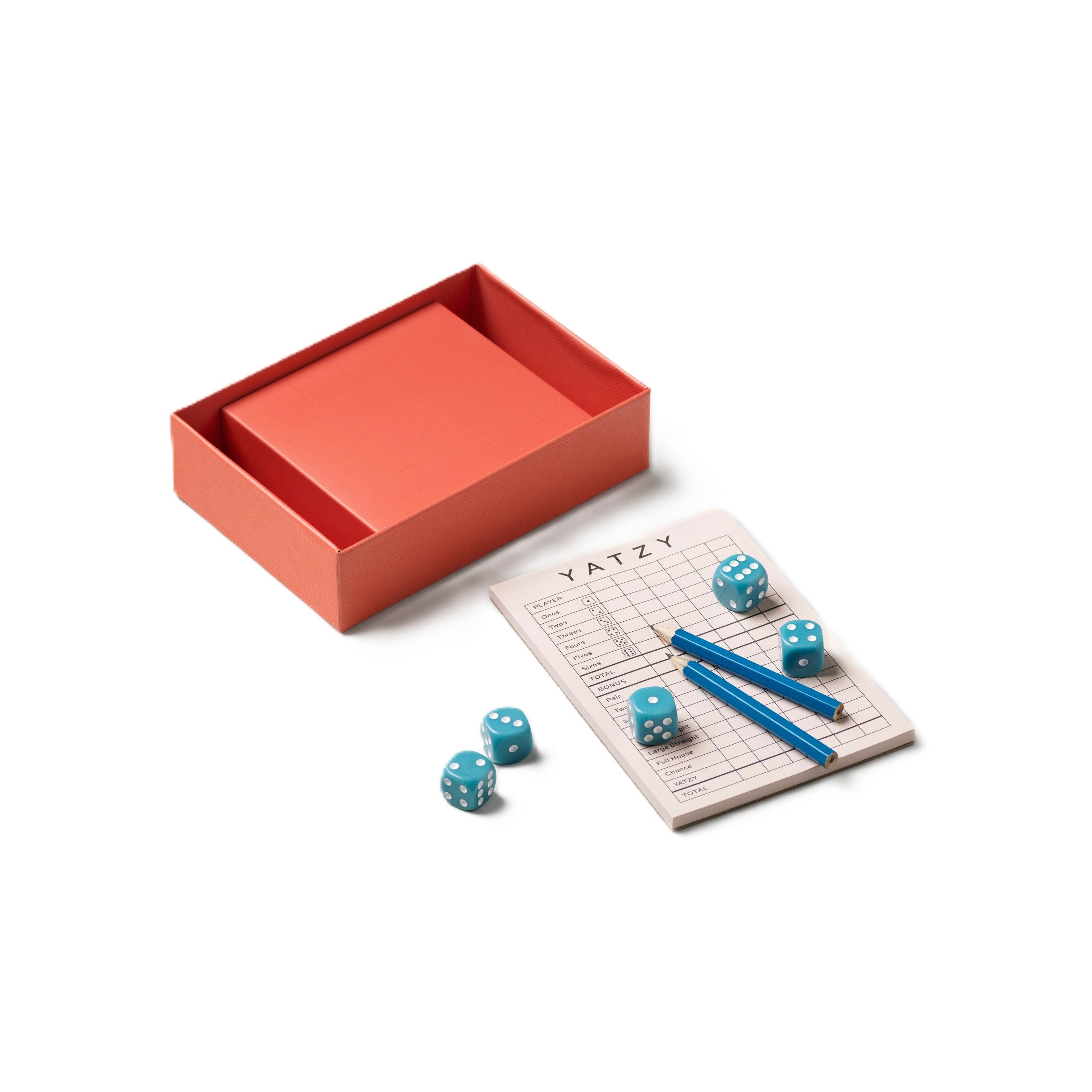 Hra v kostky YATZY červená s béžovou