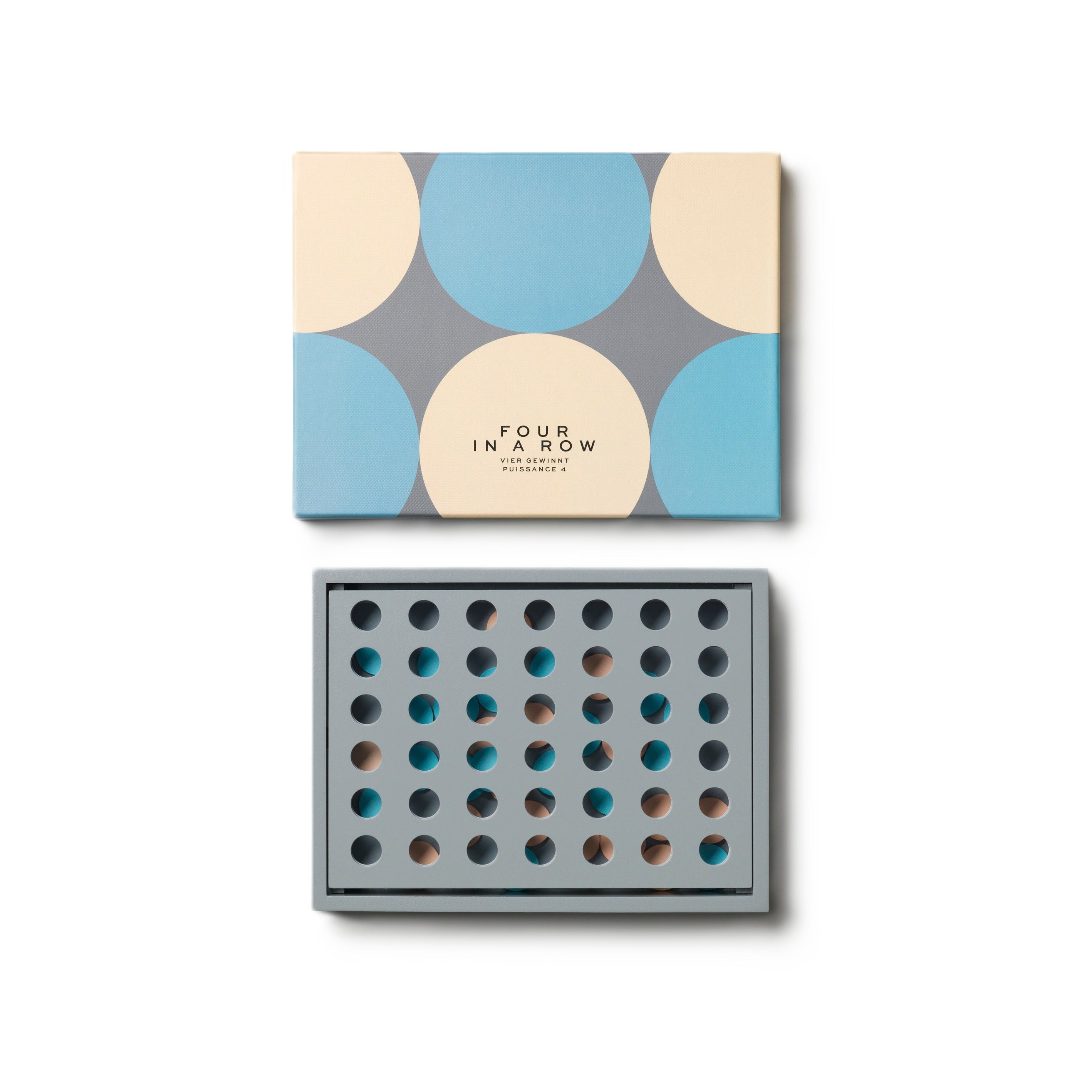 Herní deska ČTYŘI V ŘADĚ šedá s béžovou a modrou