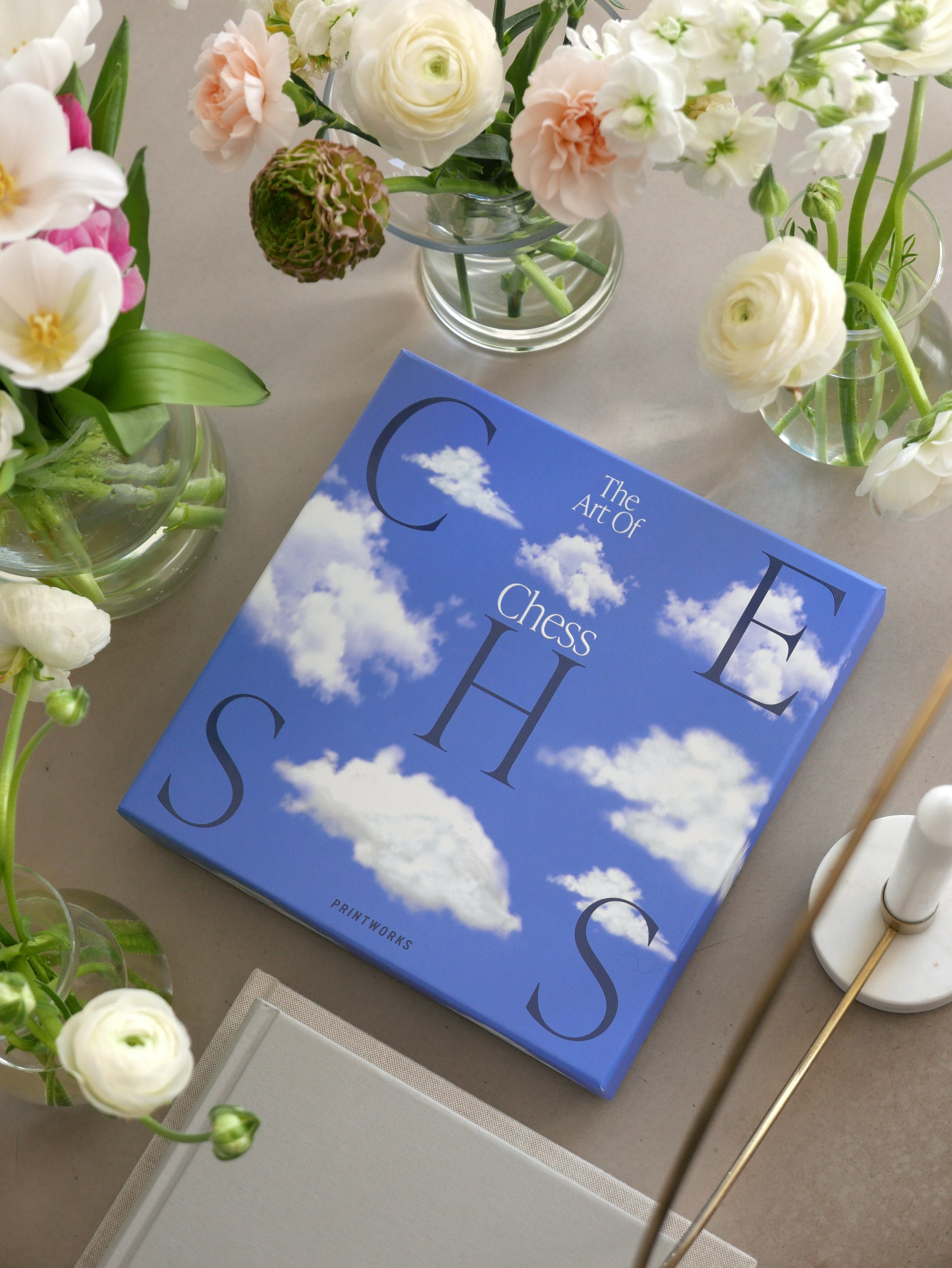 Sada na šachy CHESS CLOUDS modro-bílá