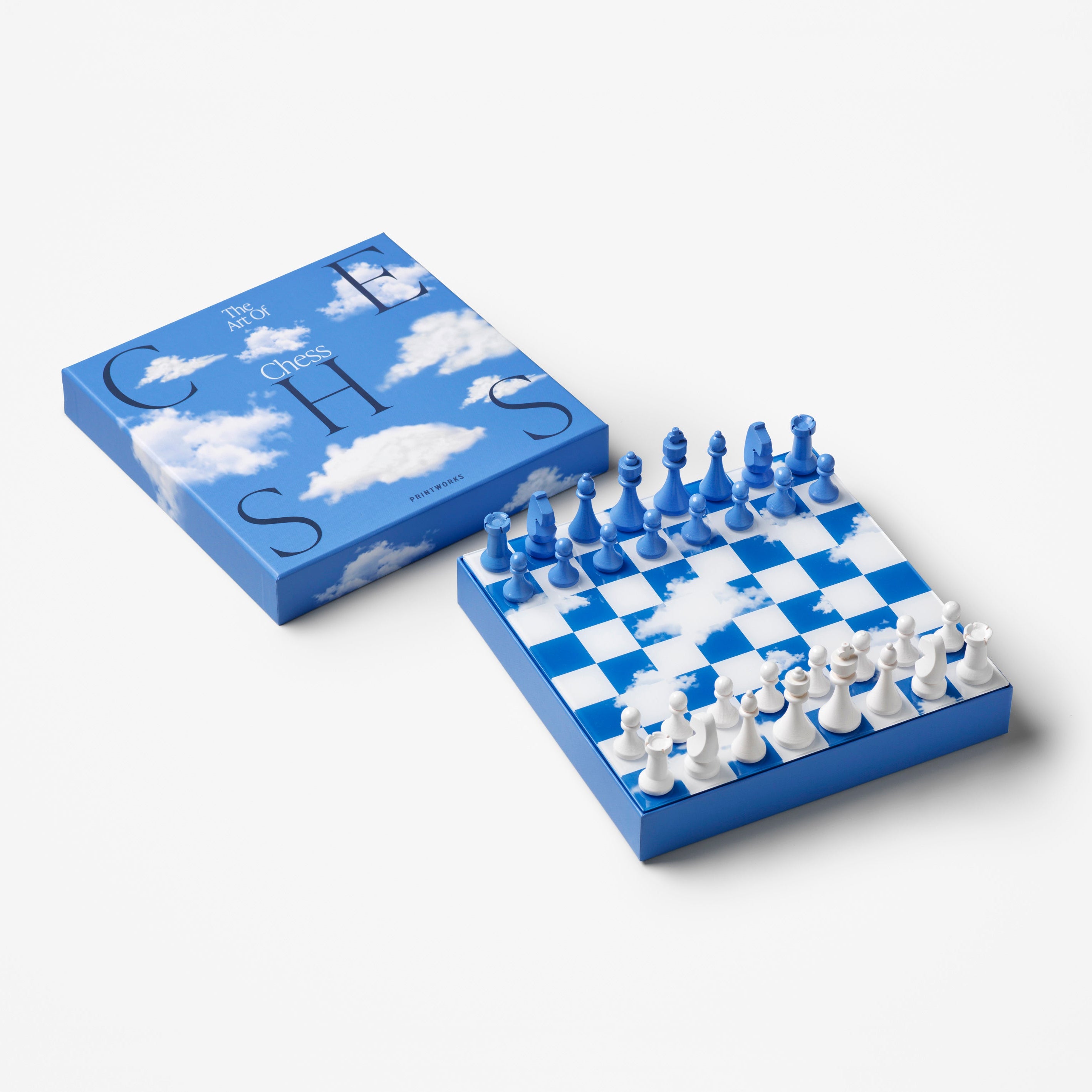 Sada na šachy CHESS CLOUDS modro-bílá