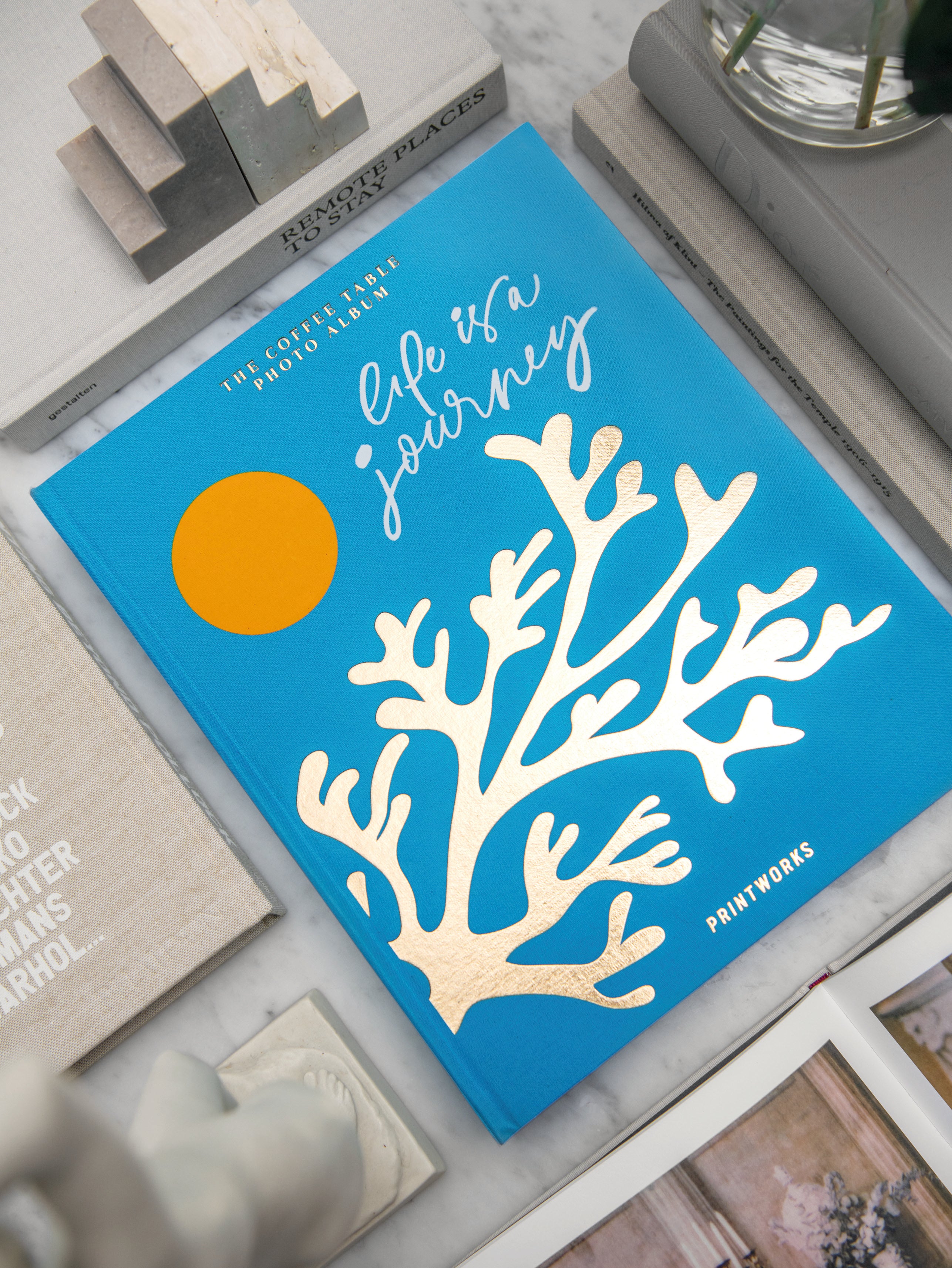 Album na fotografie ŽIVOT JE CESTA tyrkysové se zlatým