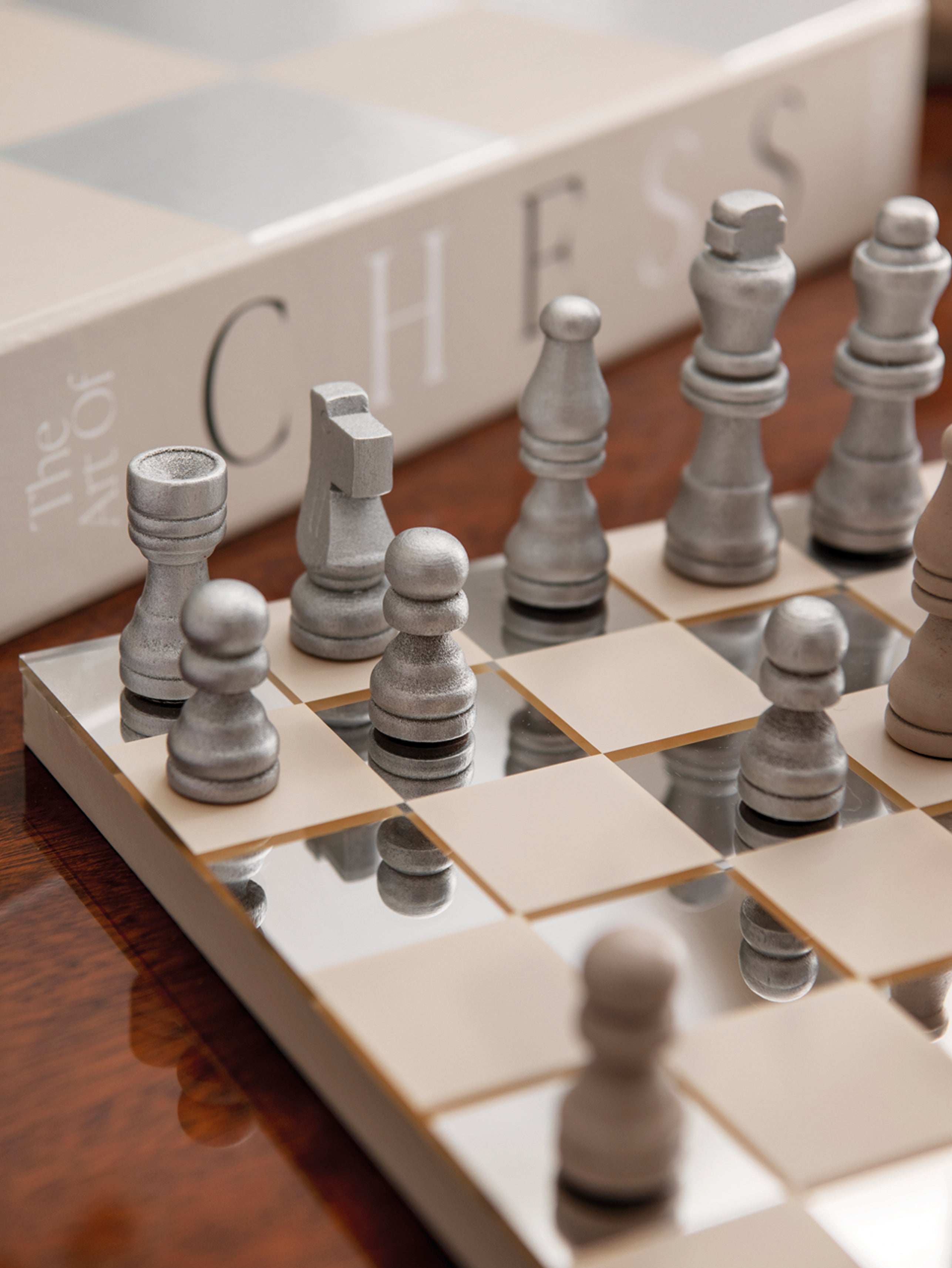 Sada na šachy CHESS MIRROR béžová