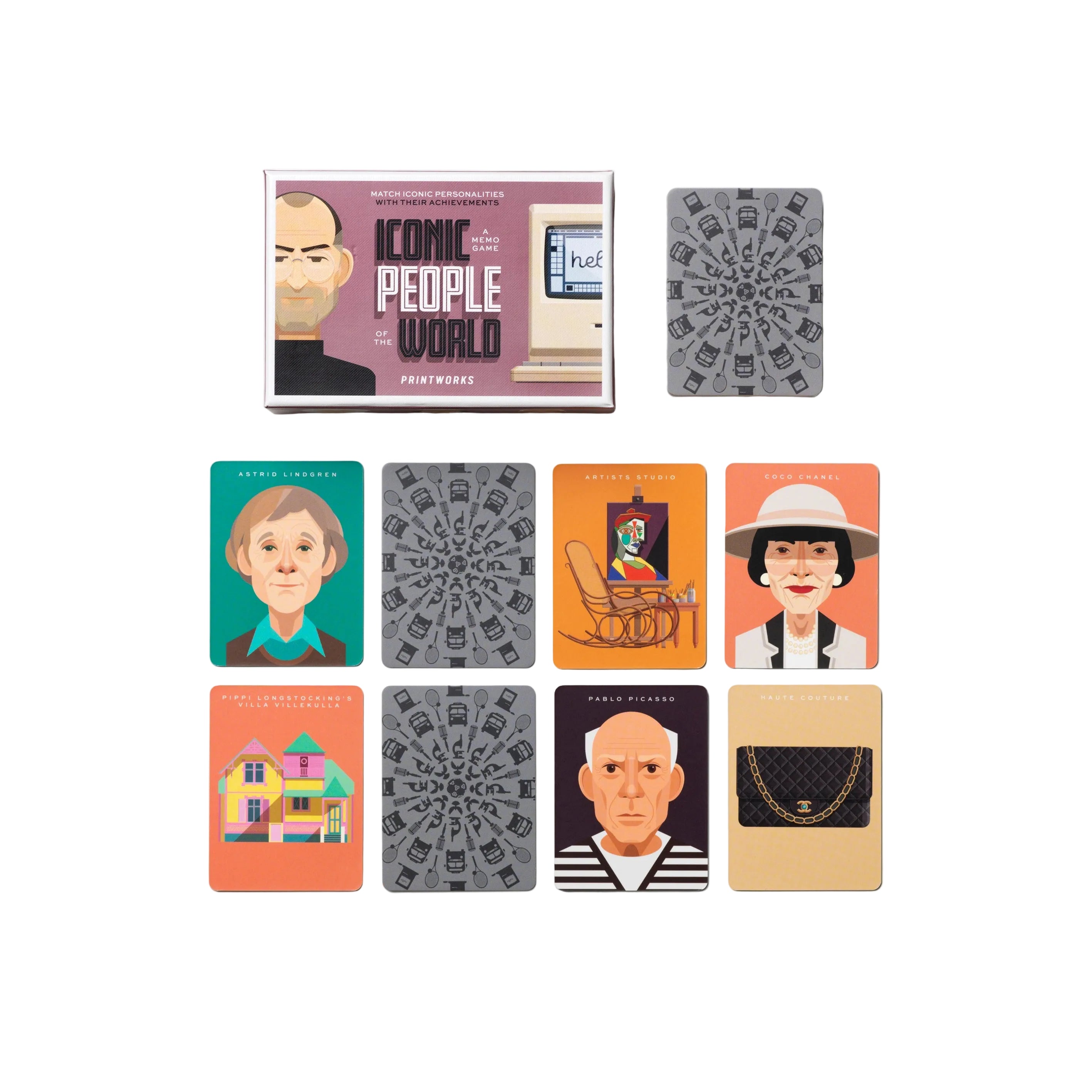 Hra s pamětí MEMO GAME IKONICKÉ OSOBNOSTI fialová