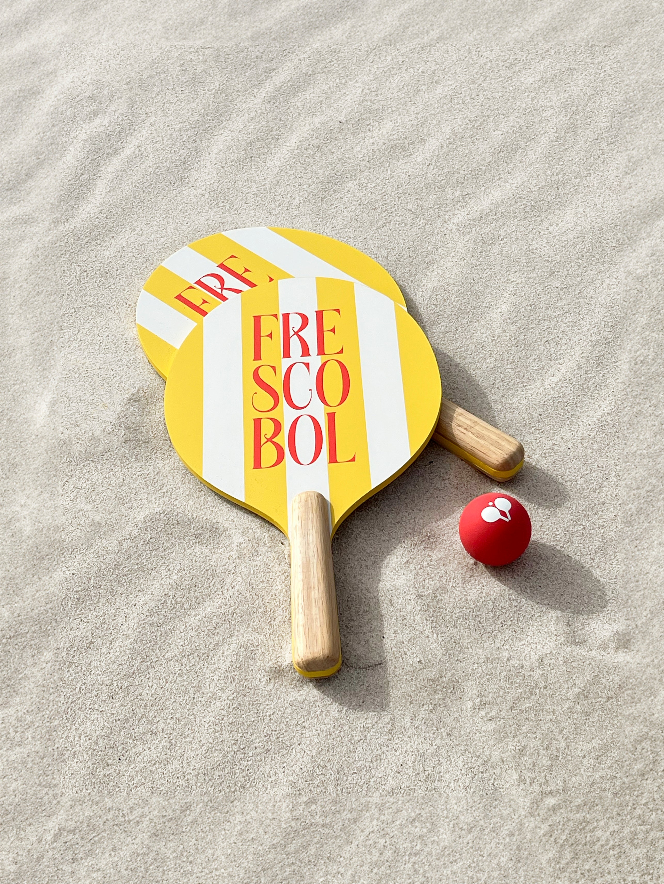 FRESCOBOL Beach Tennis Paddles Yellow with White and Red