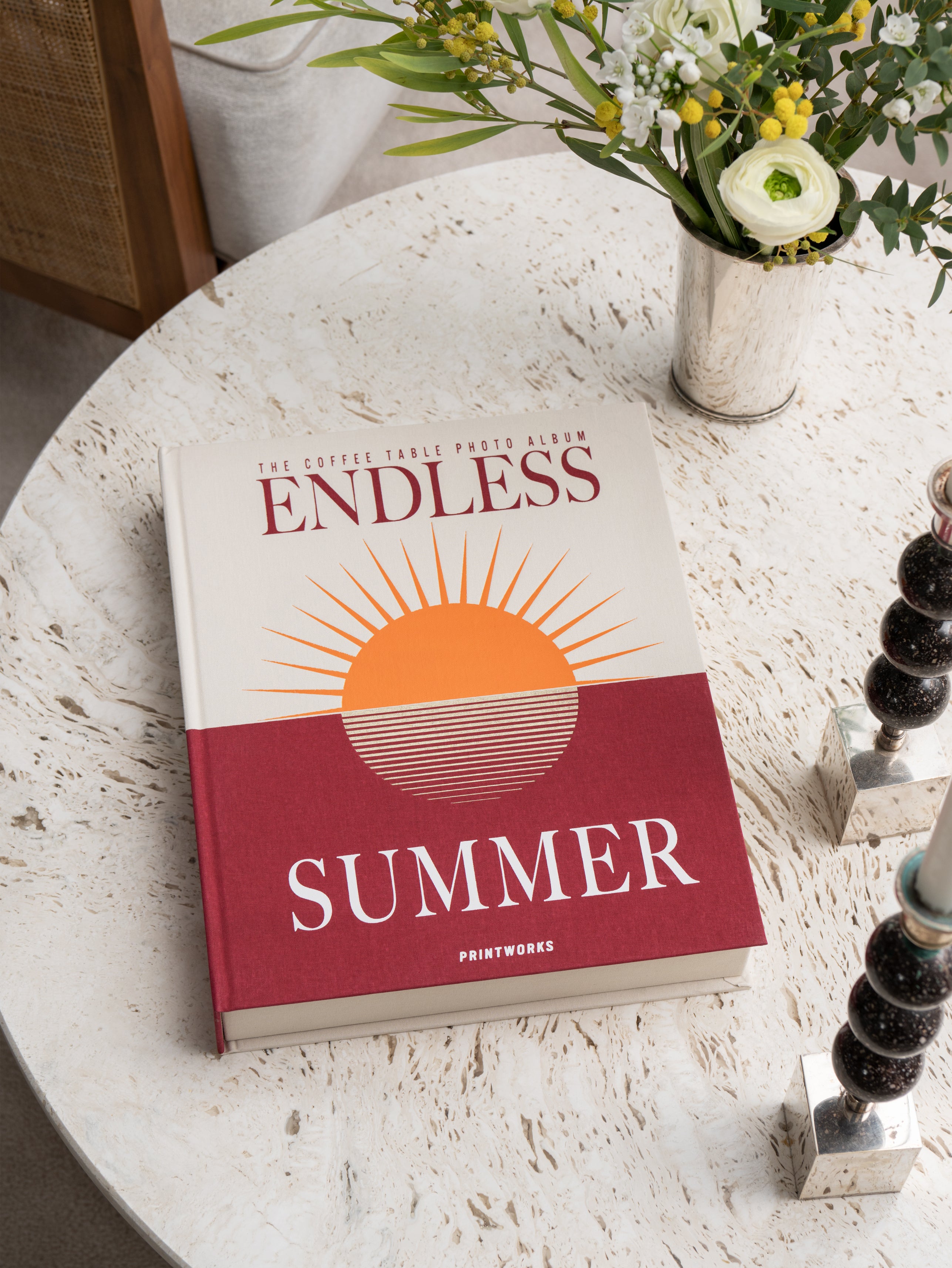 ENDLESS SUMMER burgundy photo album with beige