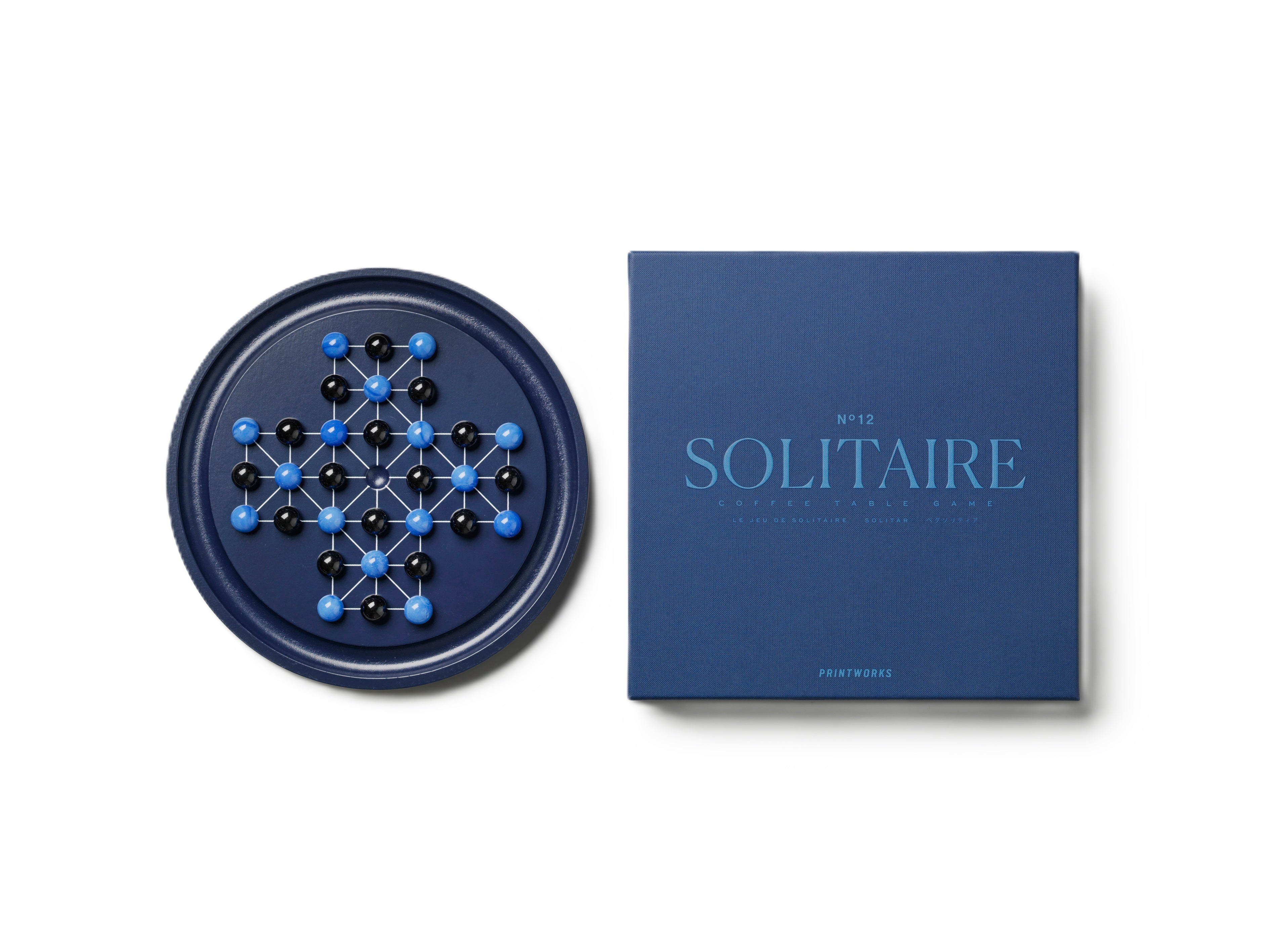 SOLITAIRE PATIENCE Strategic Game in Navy Blue