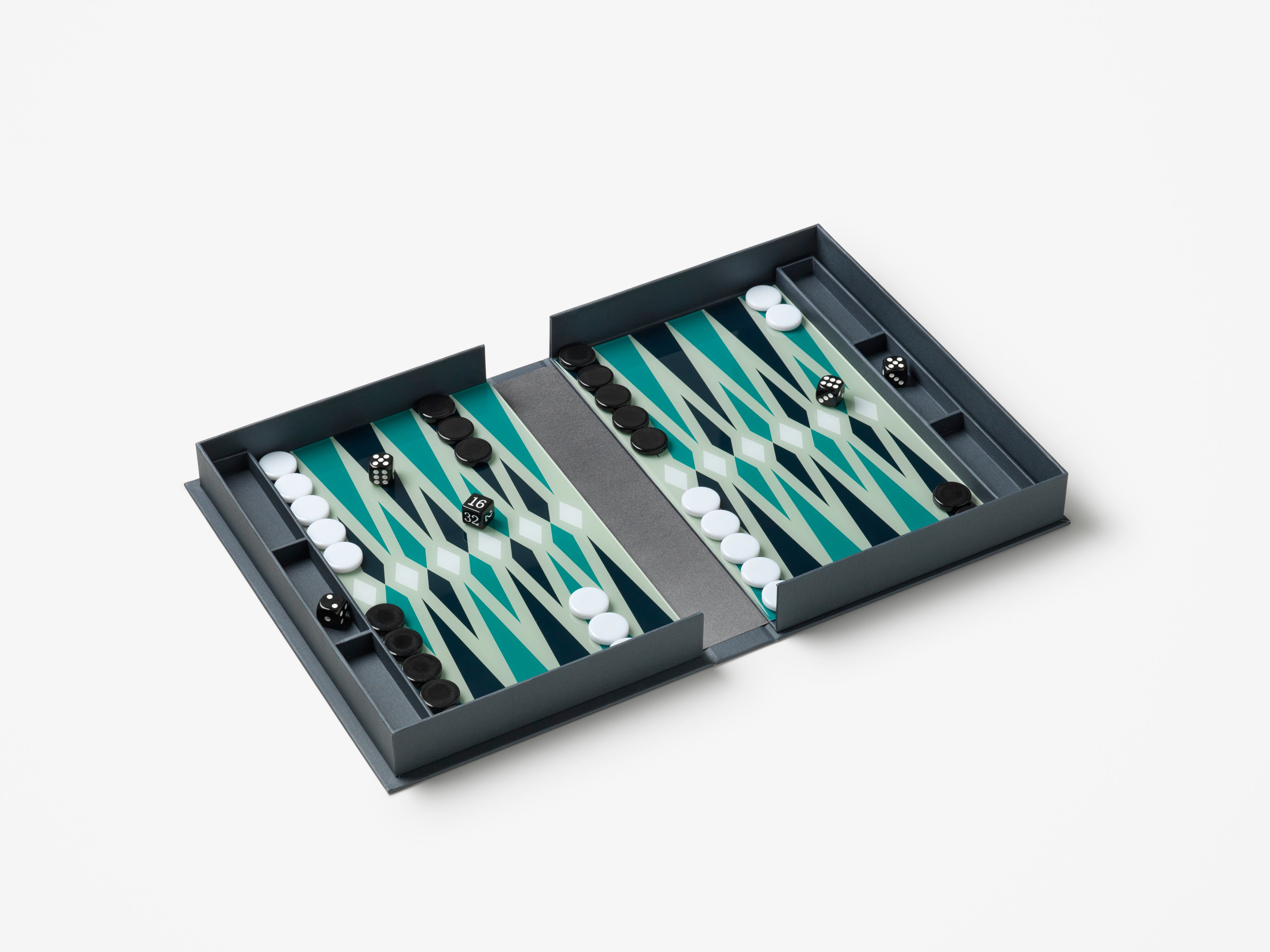 Sada na hru v backgammon BACKGAMMON CLASSIC šedá