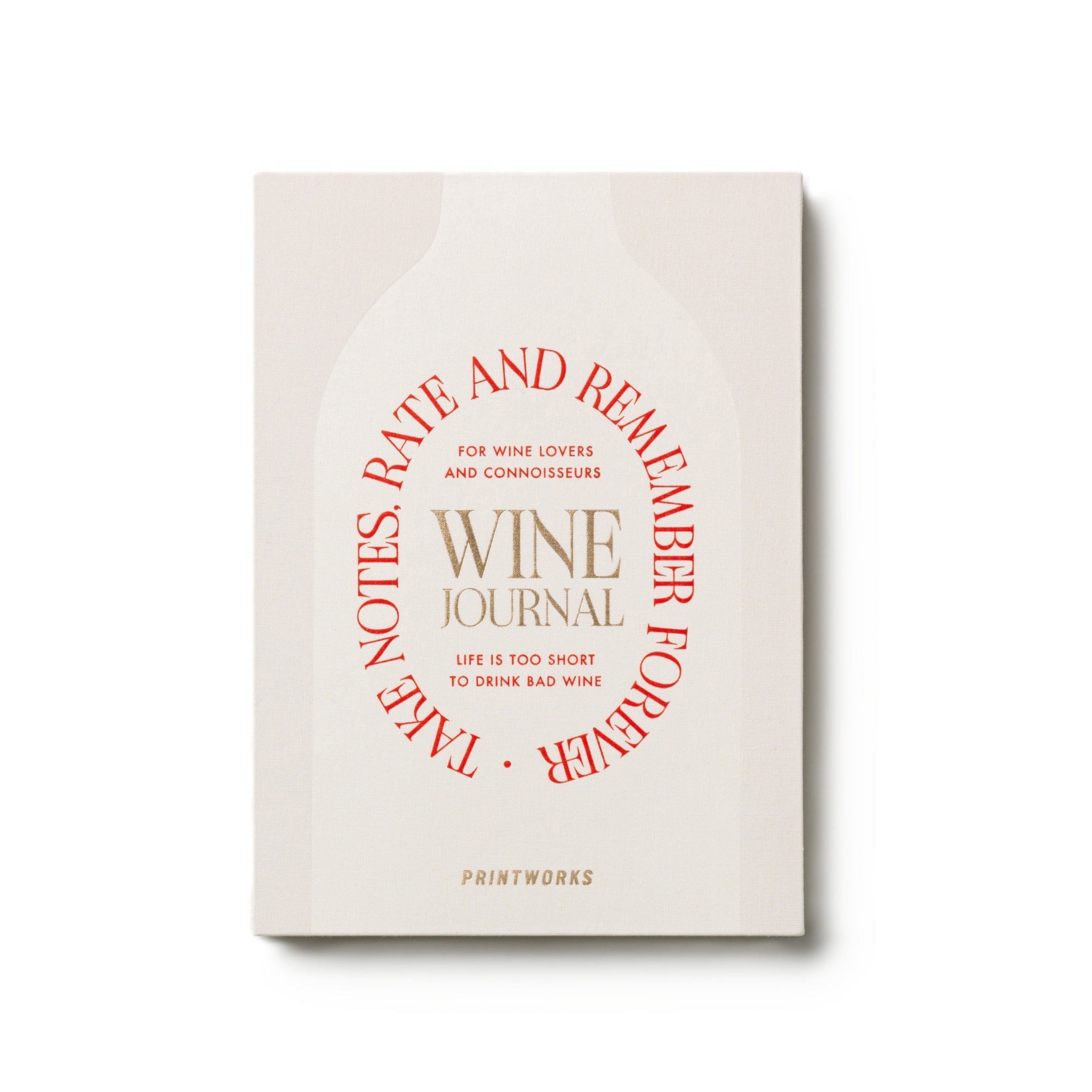Deník degustace vín WINE TASTING béžový s červenou
