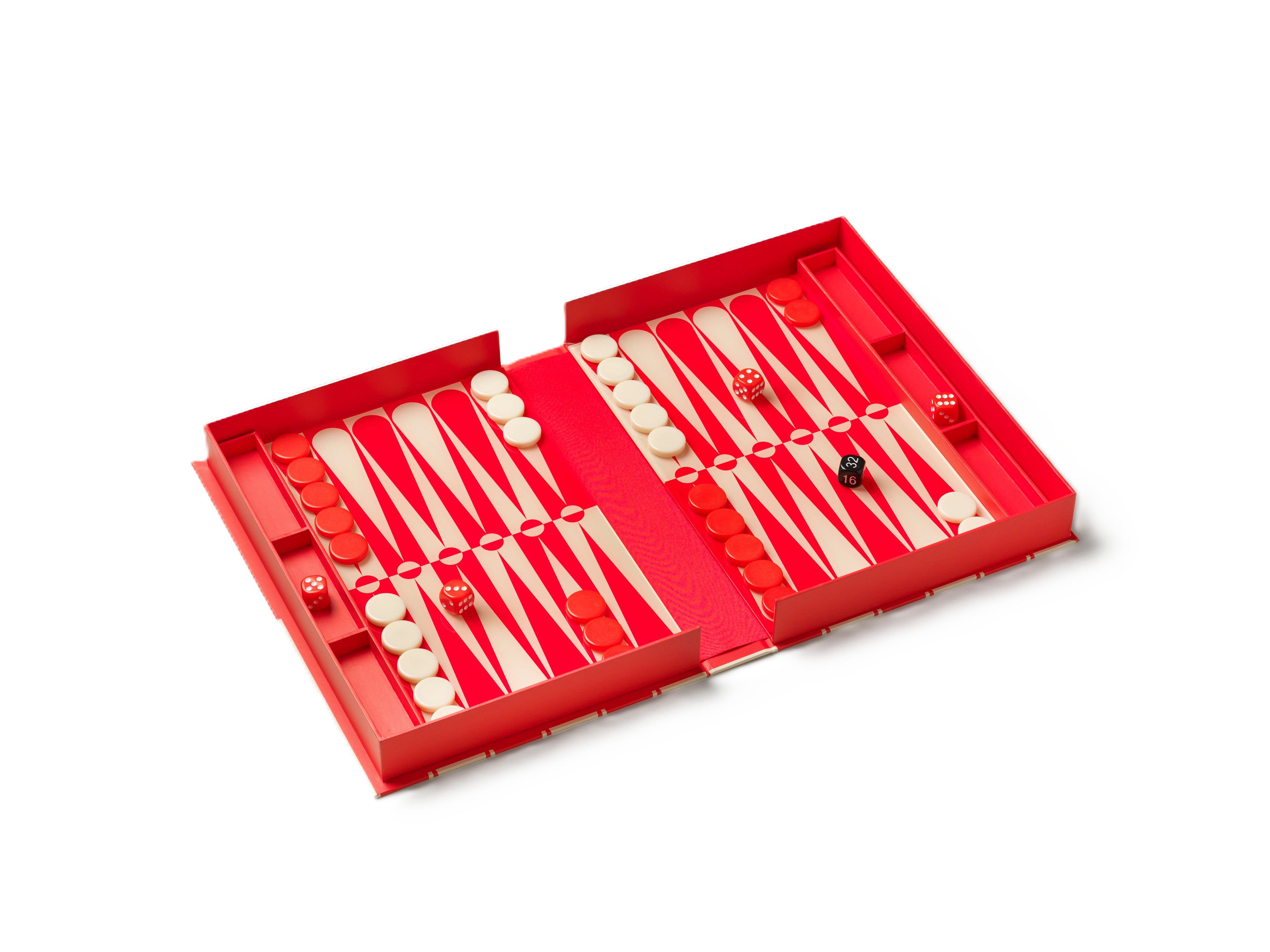 Sada na hru v backgammon ART OF BACKGAMMON červená s béžovou