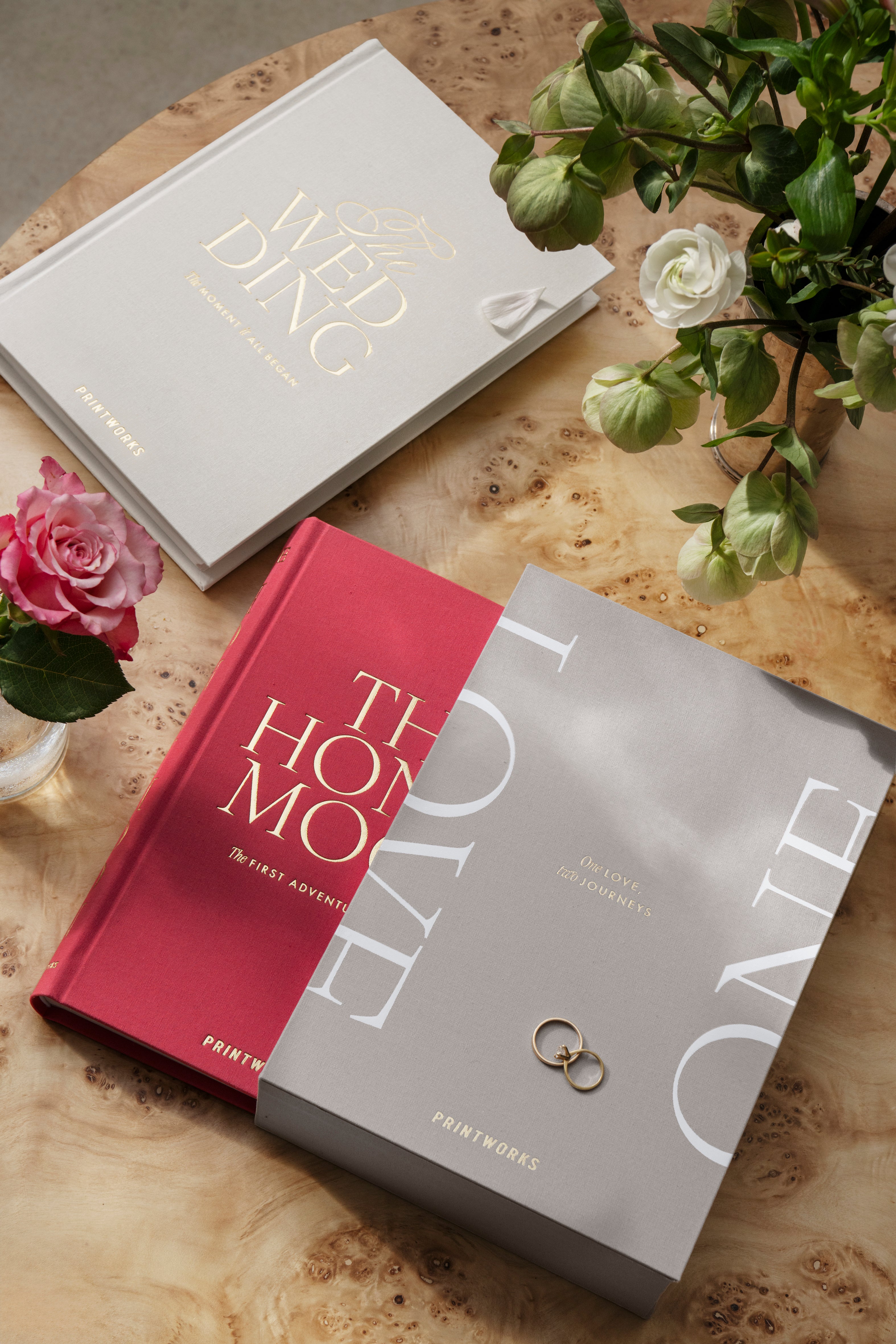 Sada alb na fotografie ONE LOVE béžová s červenou