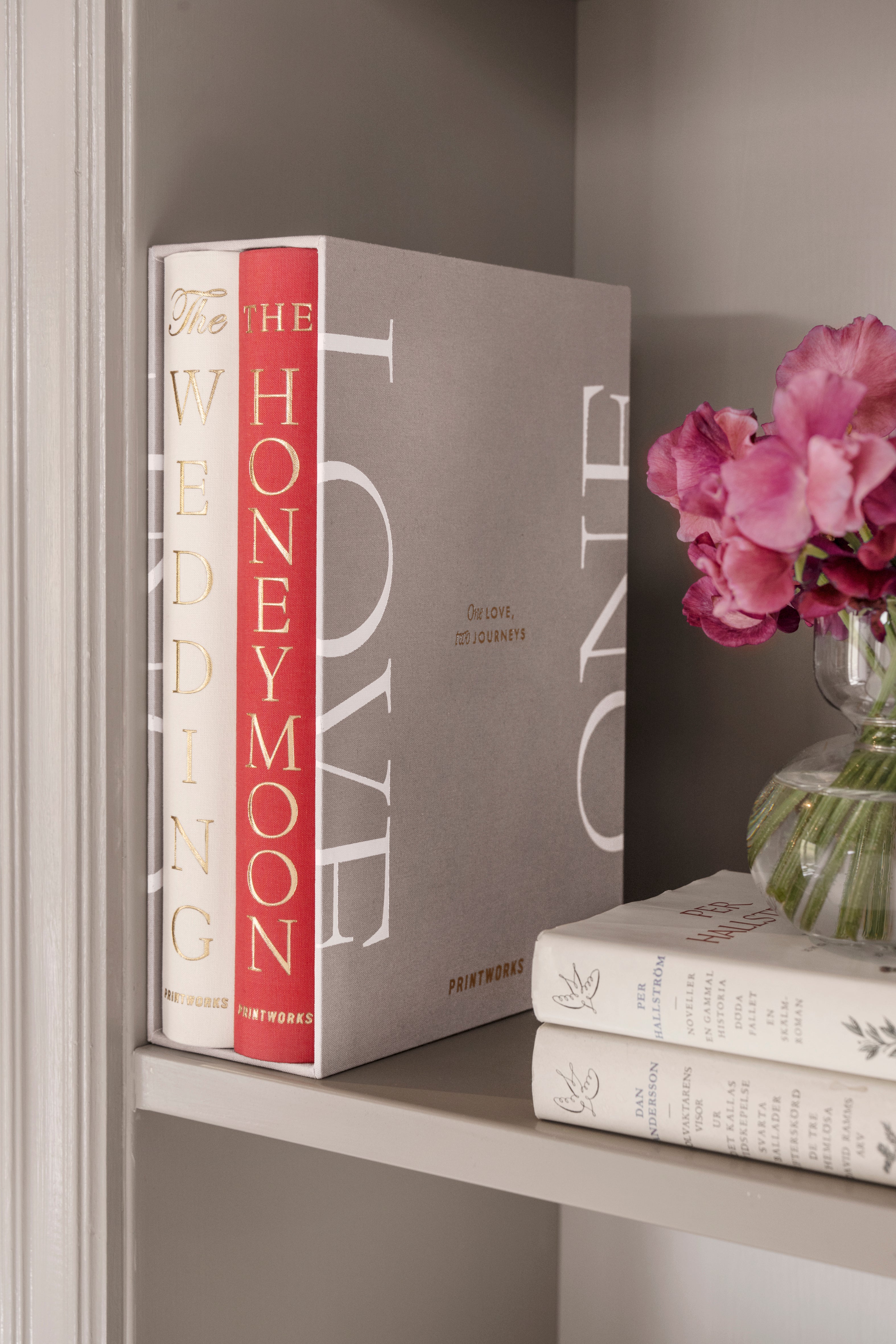 Sada alb na fotografie ONE LOVE béžová s červenou