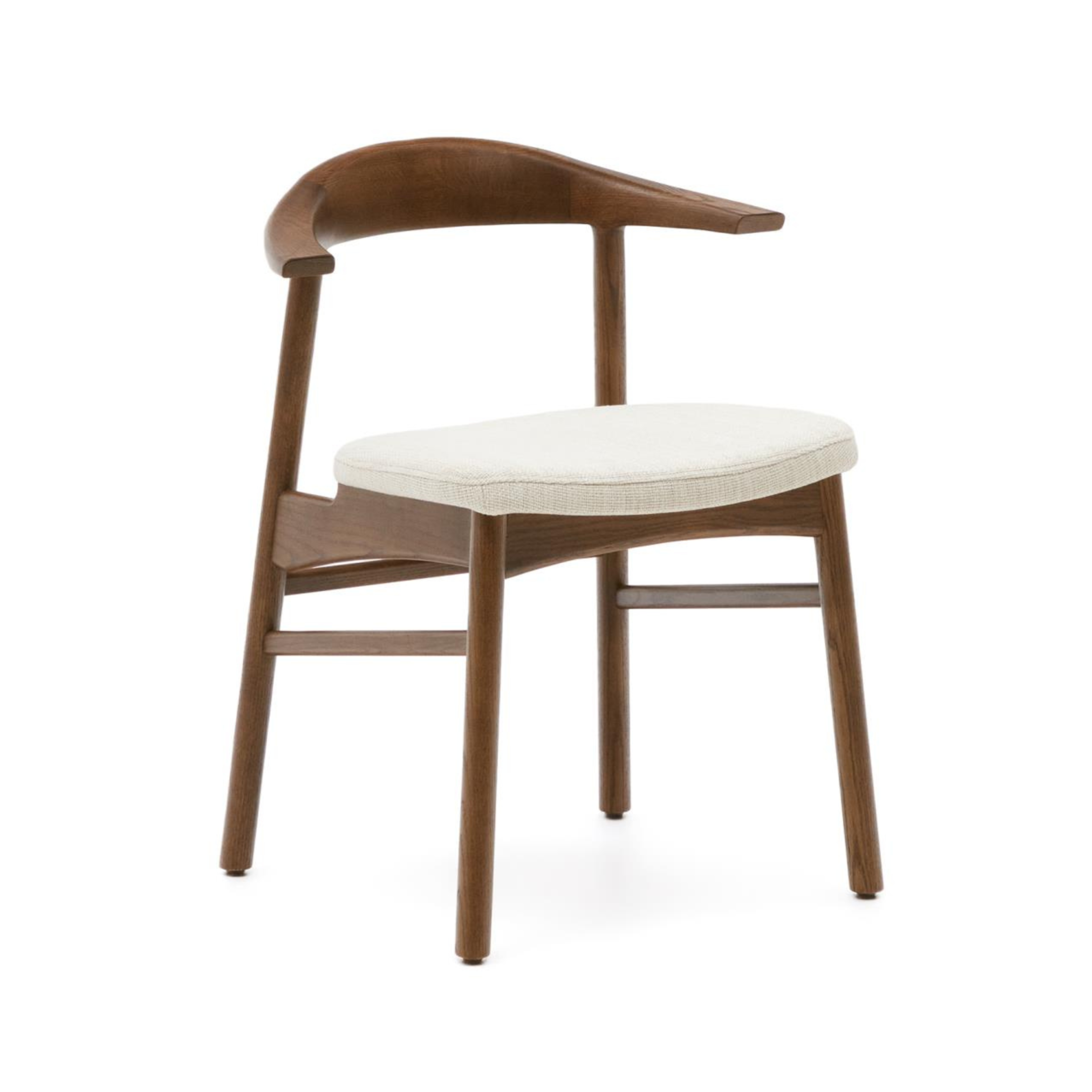 Židle TIMONS béžový šenil s tmavým dubovým podstavcem