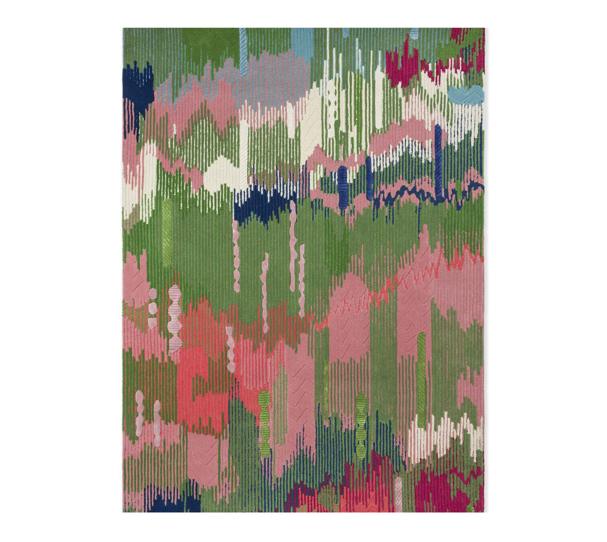 Wilderness peridot emerald rug green and pink