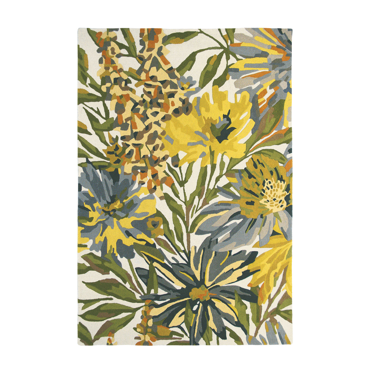 Floreale rug maize green and yellow
