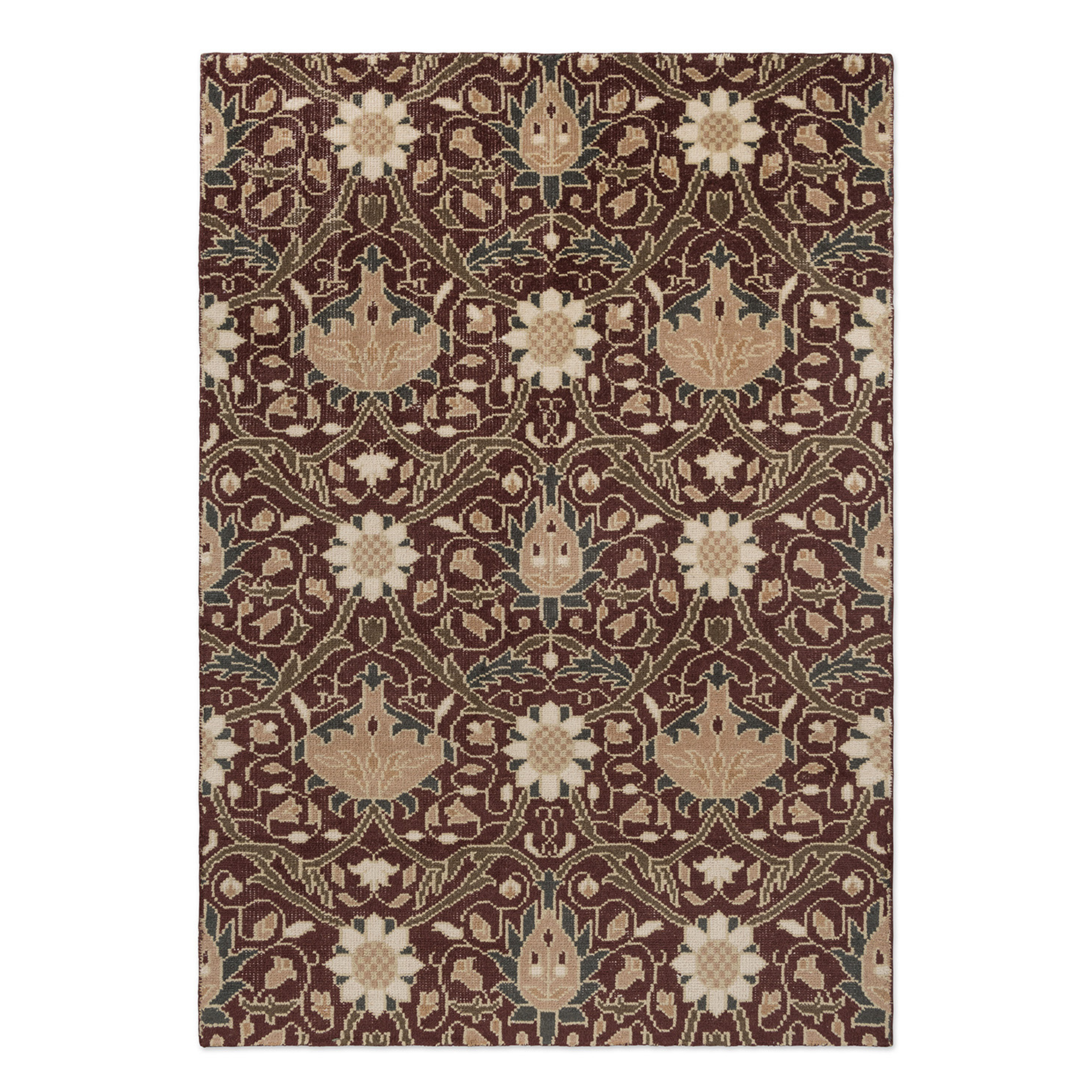 MONTREAL RUSSET rug in burgundy-beige