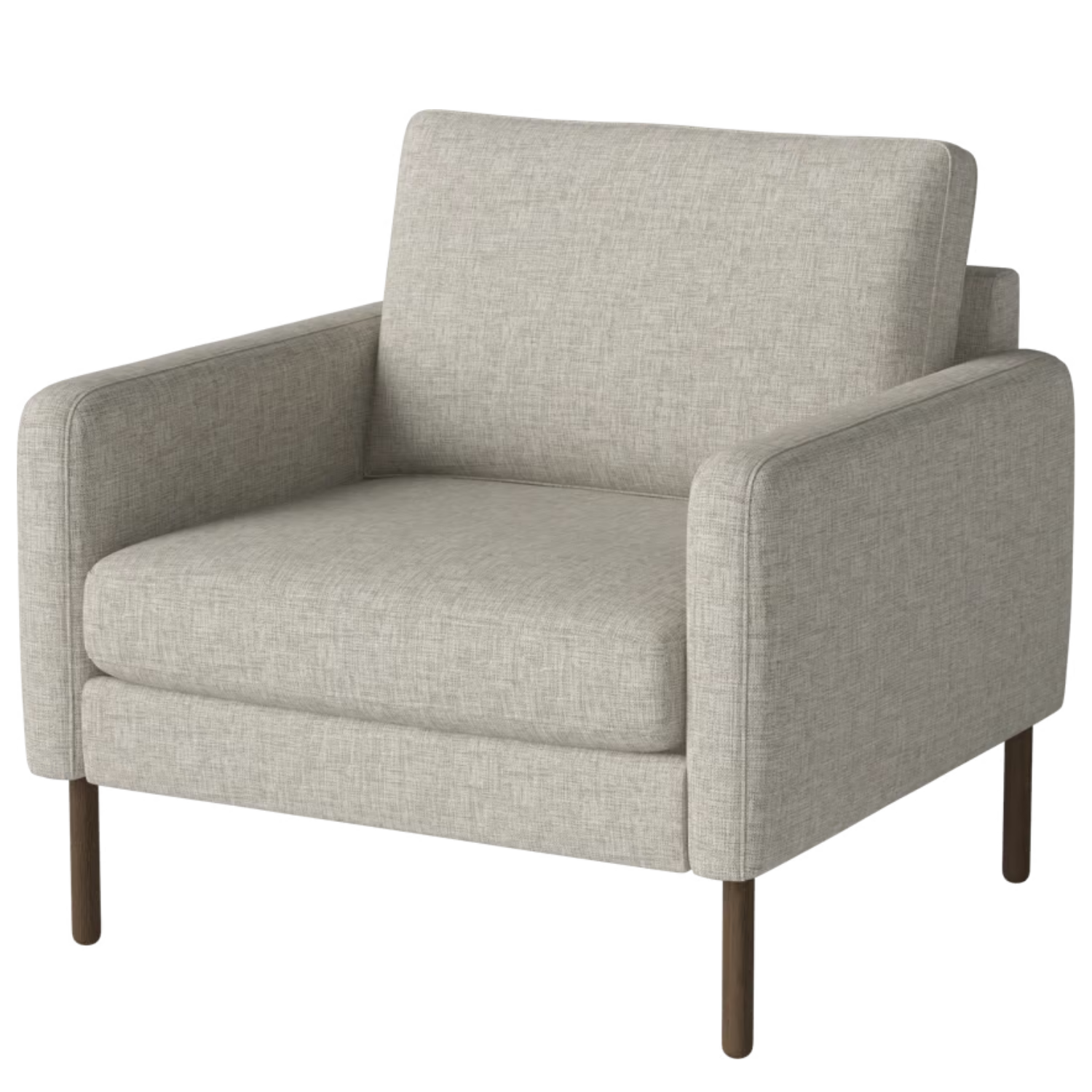 Čalouněné křeslo SCANDINAVIA s podstavou z tmavého dubového dřeva