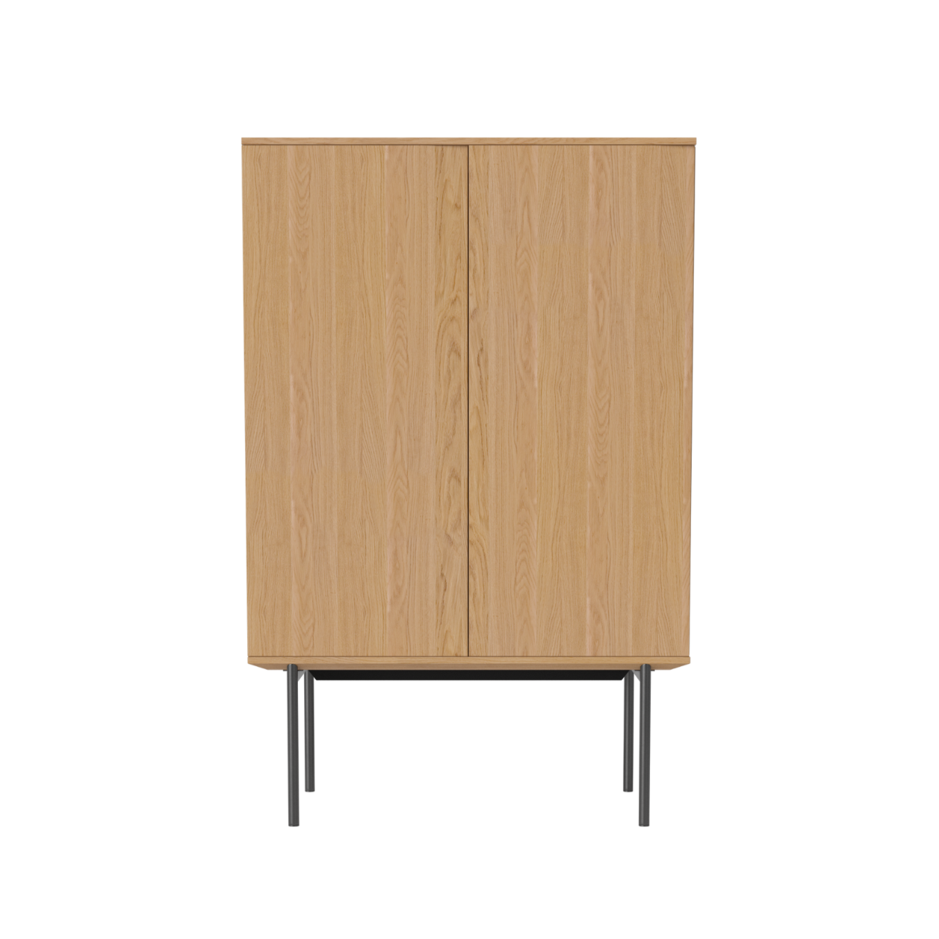 Skříňka SILENT z dubového dřeva se ocelovým podstavcem