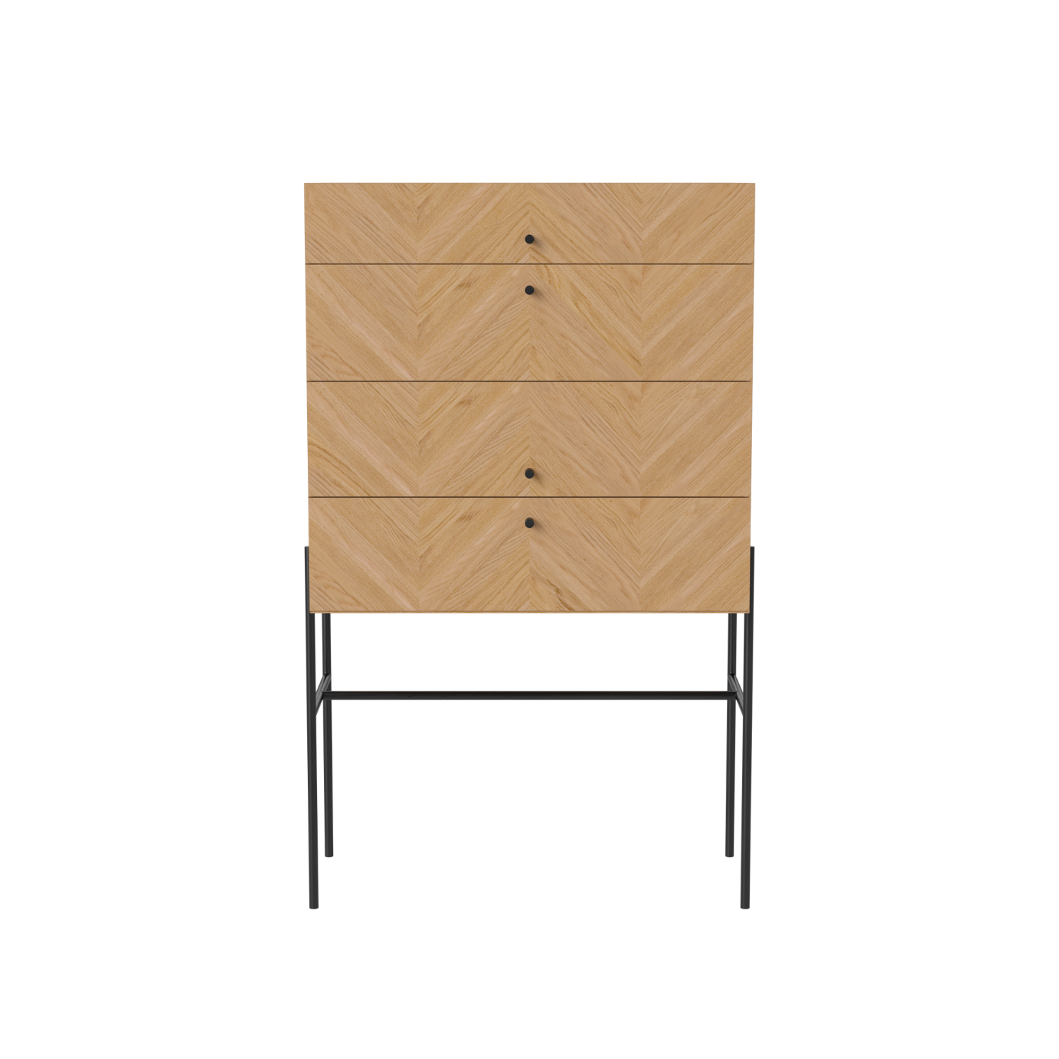 Komoda LUXE z dubového dřeva s černým podstavcem