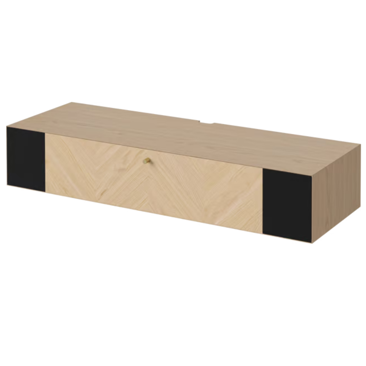 Skříňka s ozvučením LUXE bělené dubové dřevo s černým podstavcem