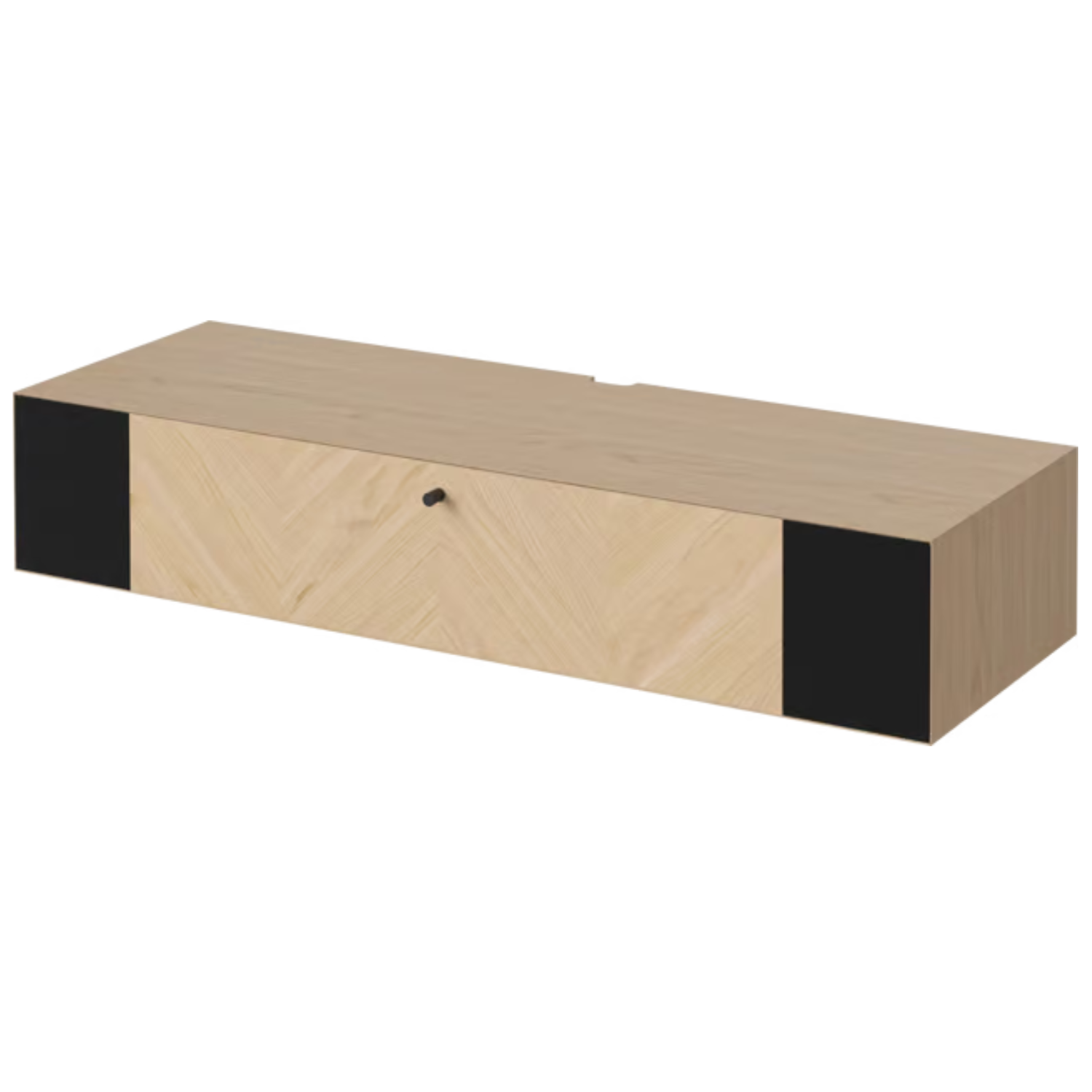 Skříňka s ozvučením LUXE bělené dubové dřevo s černým podstavcem