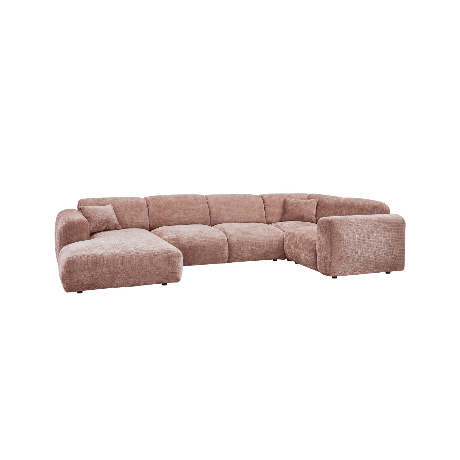 Right-facing panoramic corner sofa CLOUD pink