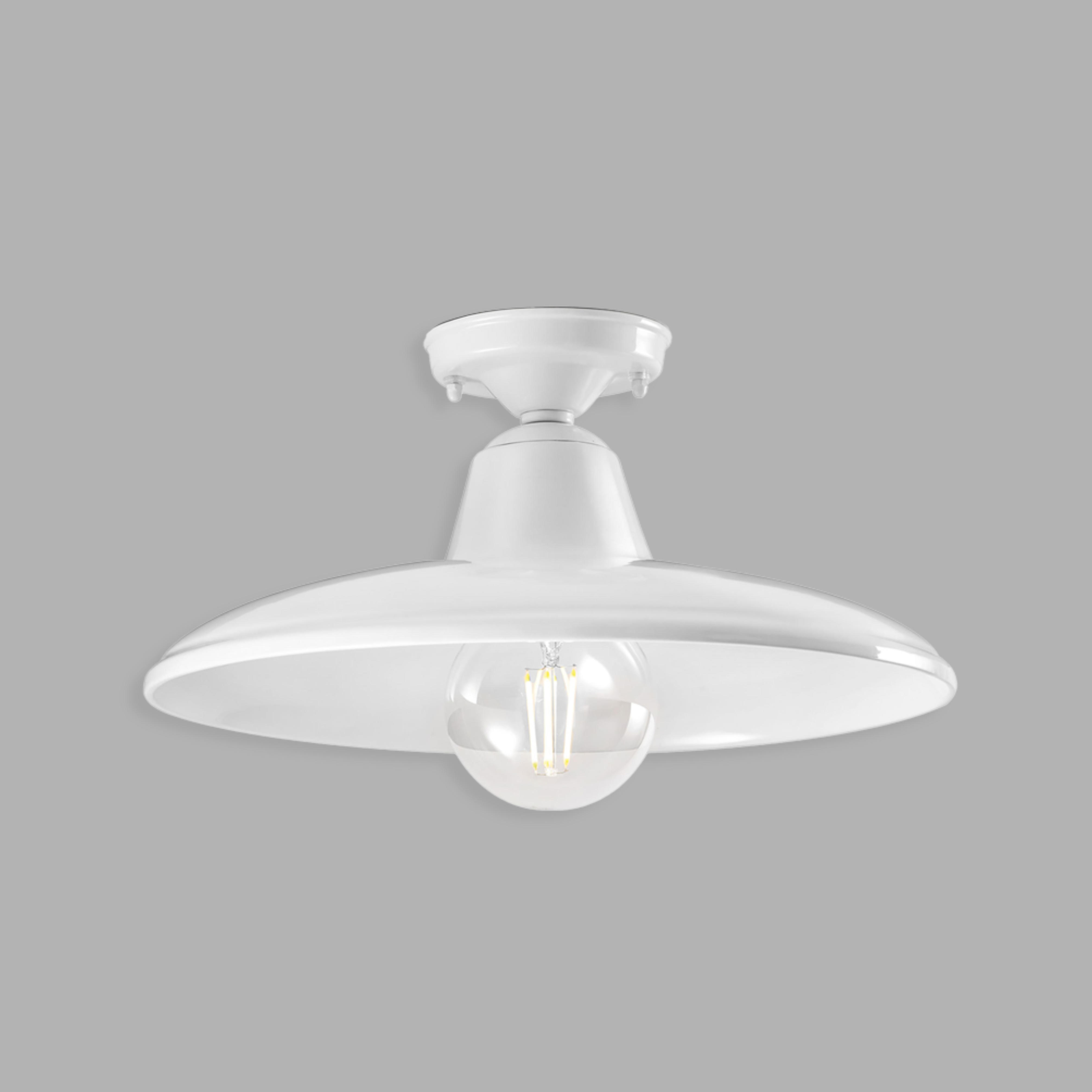 Bílá keramická stropní lampa B&W