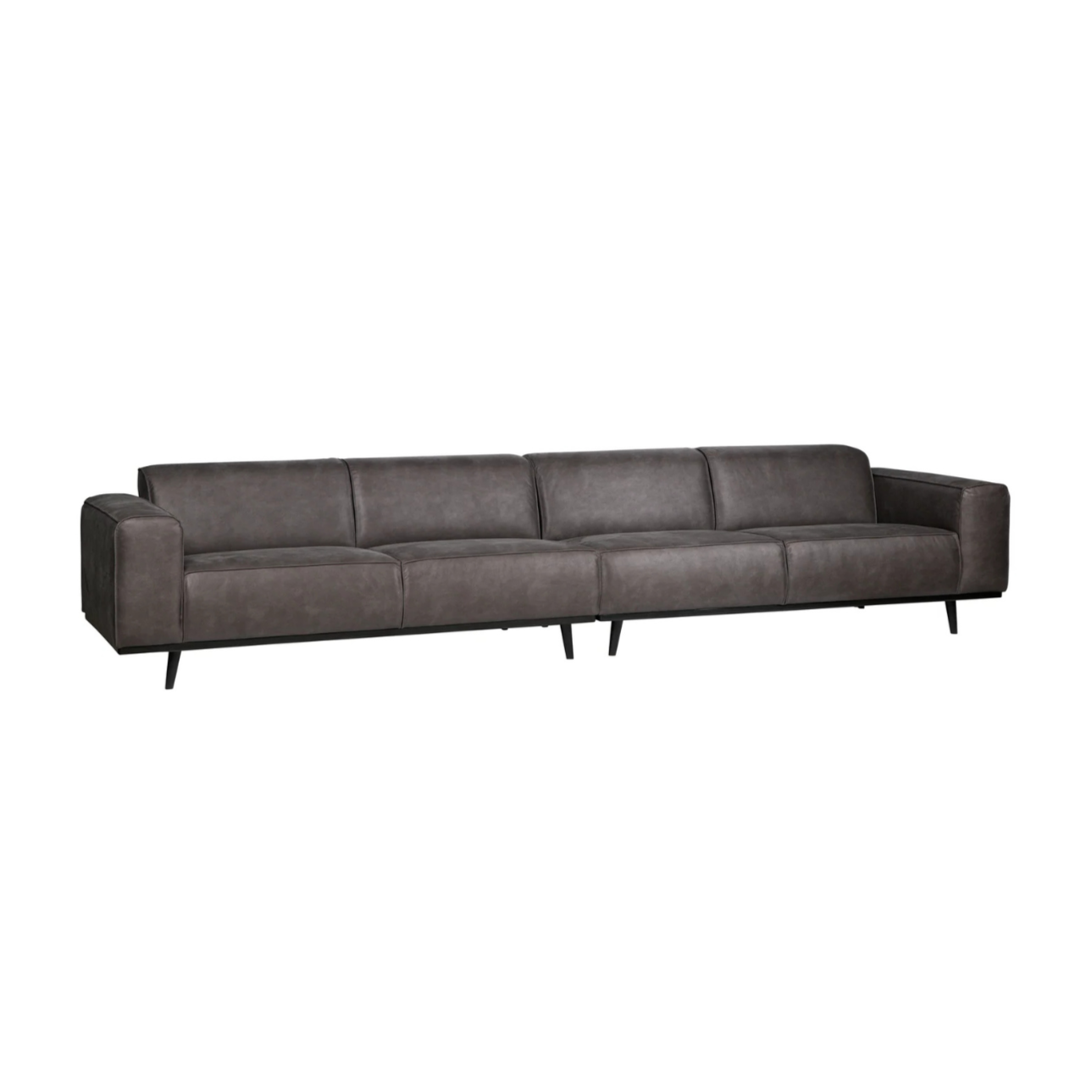 4-seater STATEMENT sofa dark gray leather