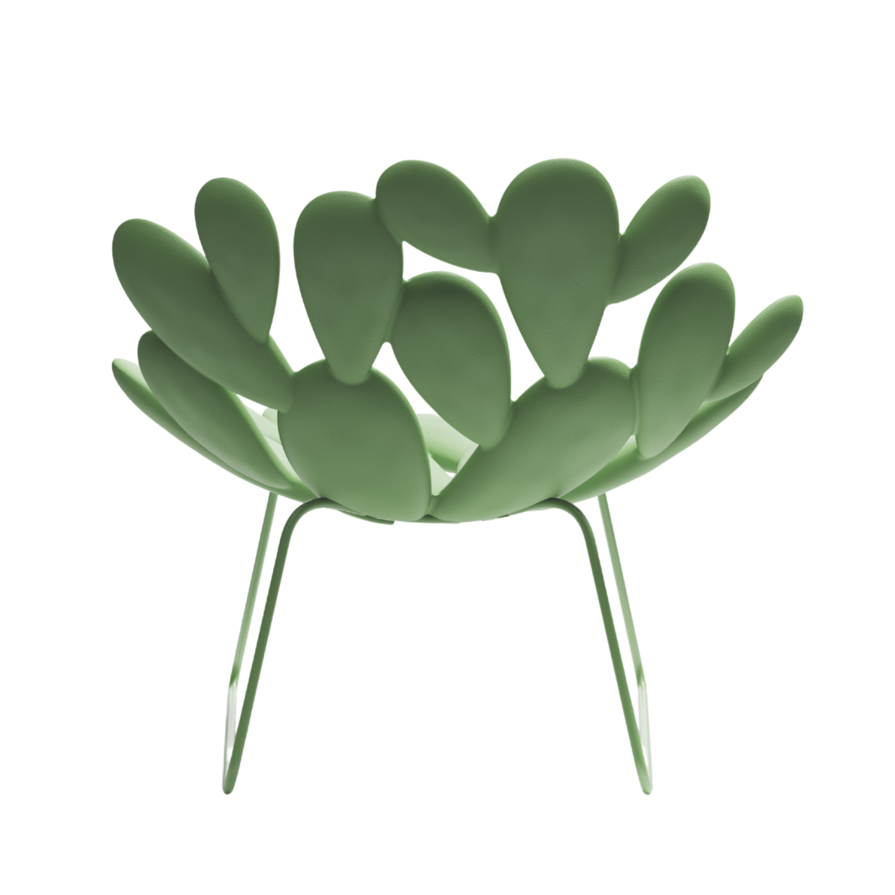 FILICUDI light green garden armchair with sled base