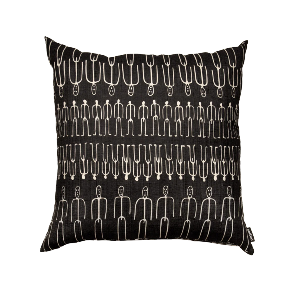 Reversible cushion PEOPLE beige-black